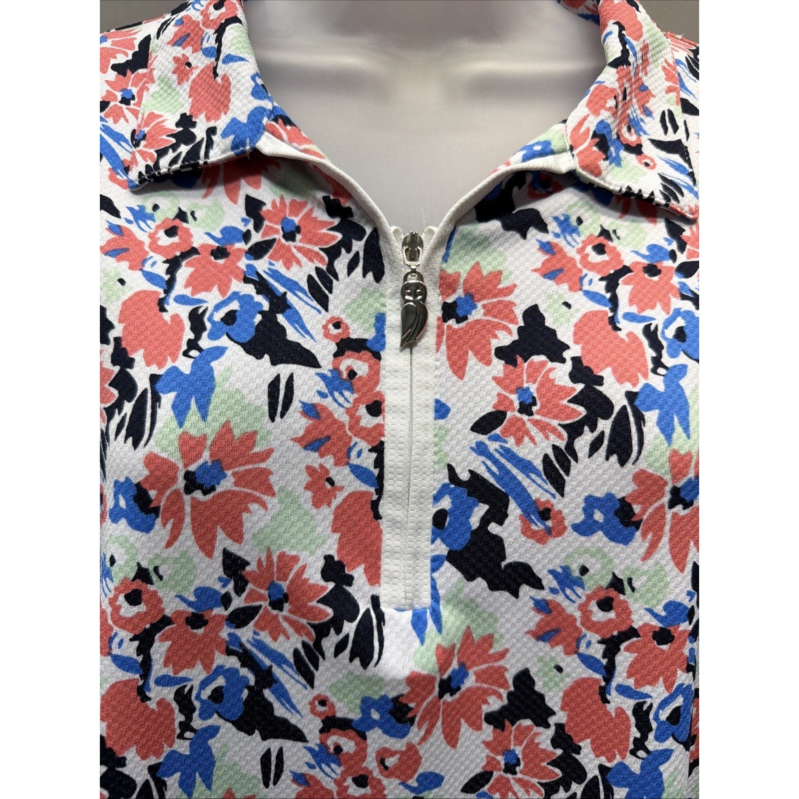 Sport Haley Tempo Floral Long Sleeve Golf Sun Shirt 1/4 Zip Womens XXL Excellent