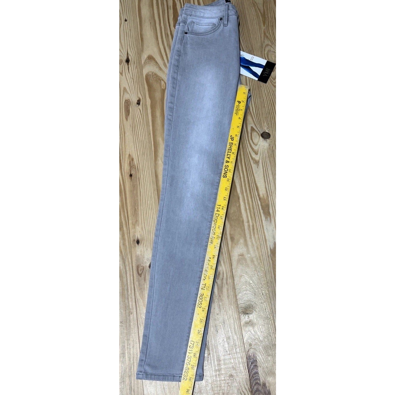 YMI Jeans Gray Light Wash Mid-Rise Skinny Stretch Denim Jeans Womens 5/27 NWT