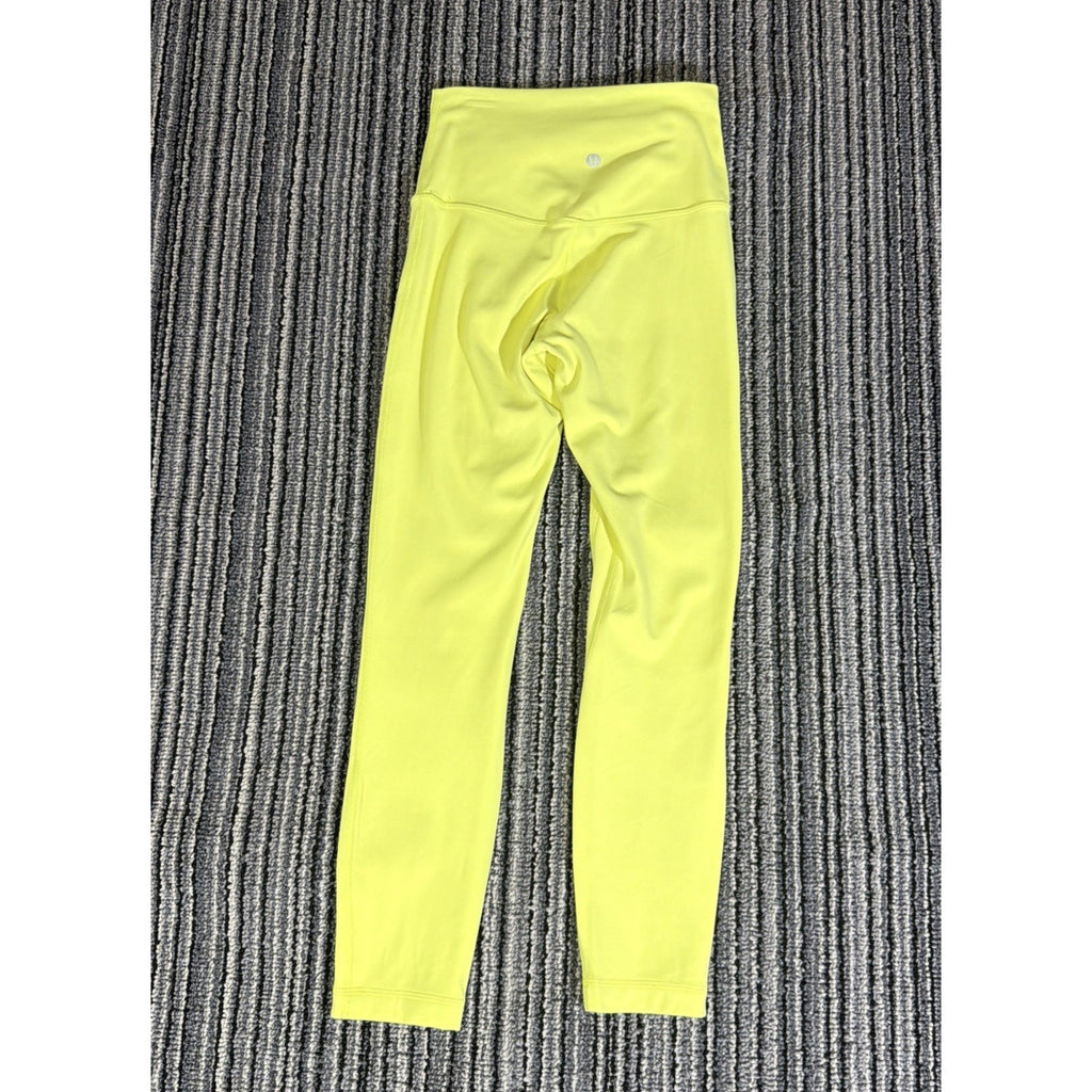 Lululemon High Rise Align Pant 25" Yellow Size 4 Yoga Fitness Run Casual