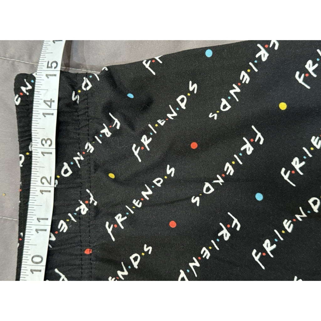 Friends Logo Comfy Lounge Pants Black Drawstring Waist Cotton Women's Size S