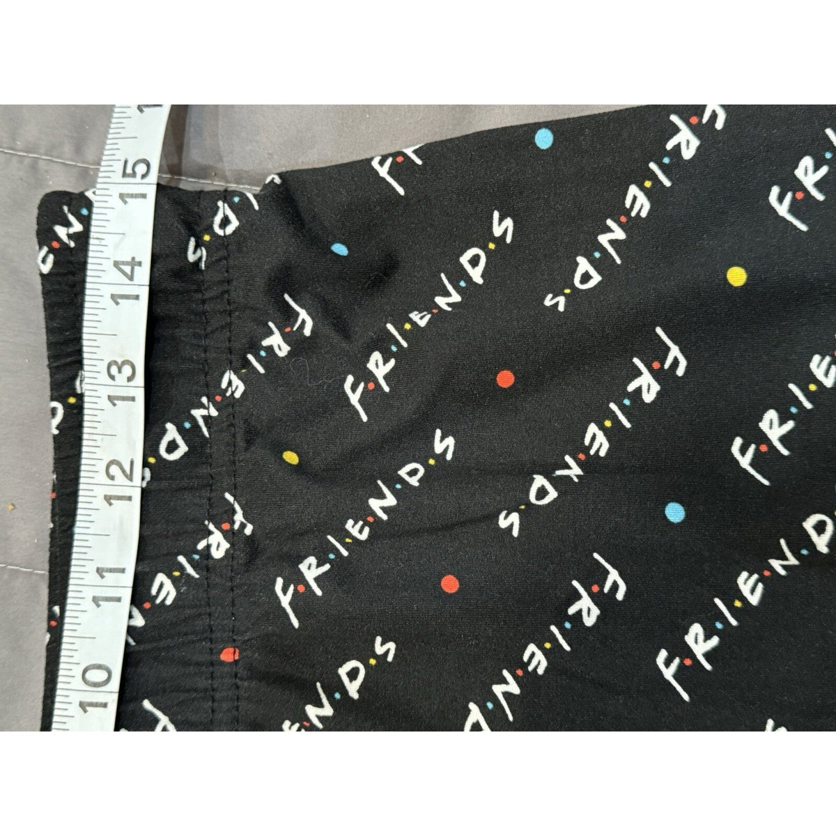 Friends Logo Comfy Lounge Pants Black Drawstring Waist Cotton Women's Size S