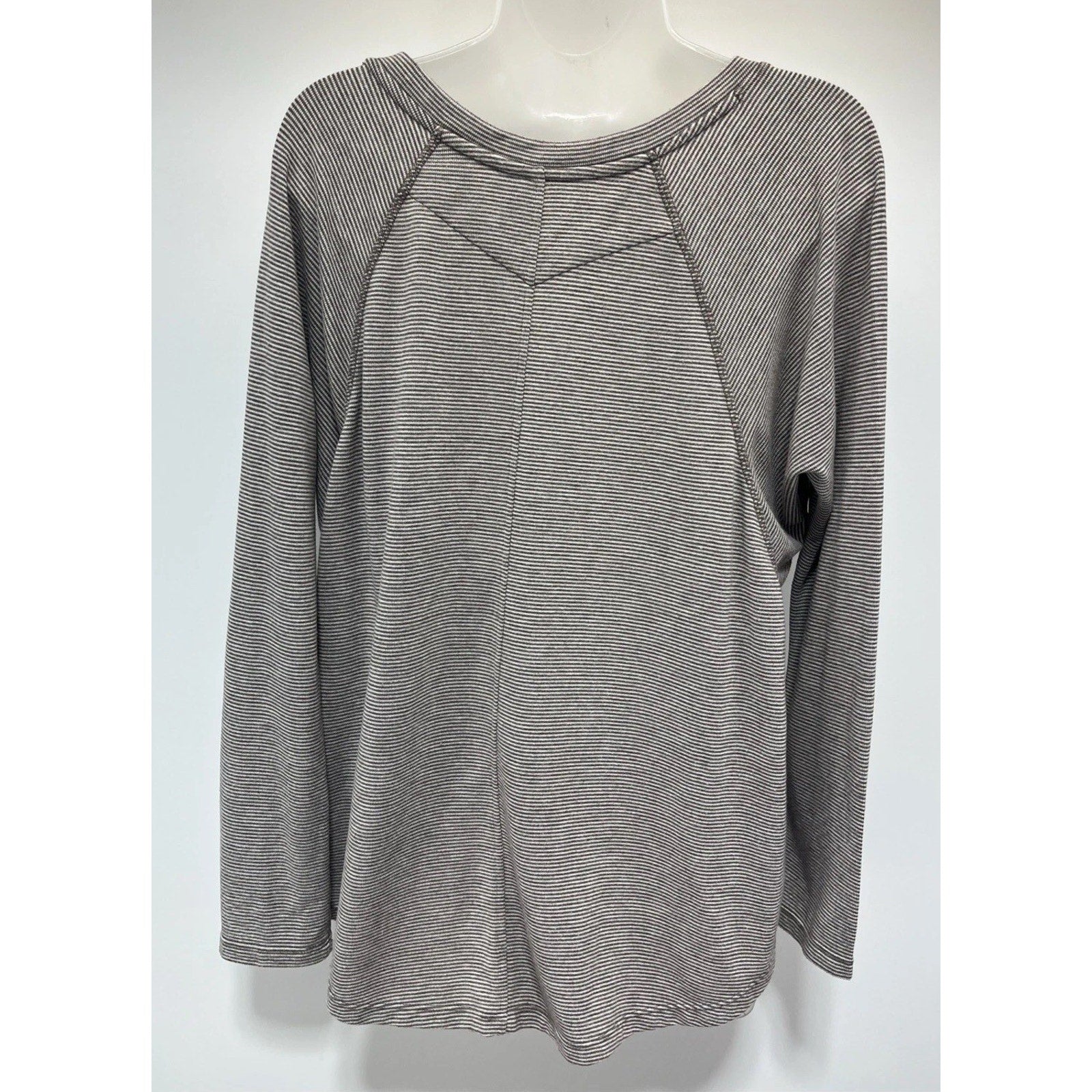 Tommy Hilfiger Sport Oversized Long Sleeve Gray Stripe Size Small