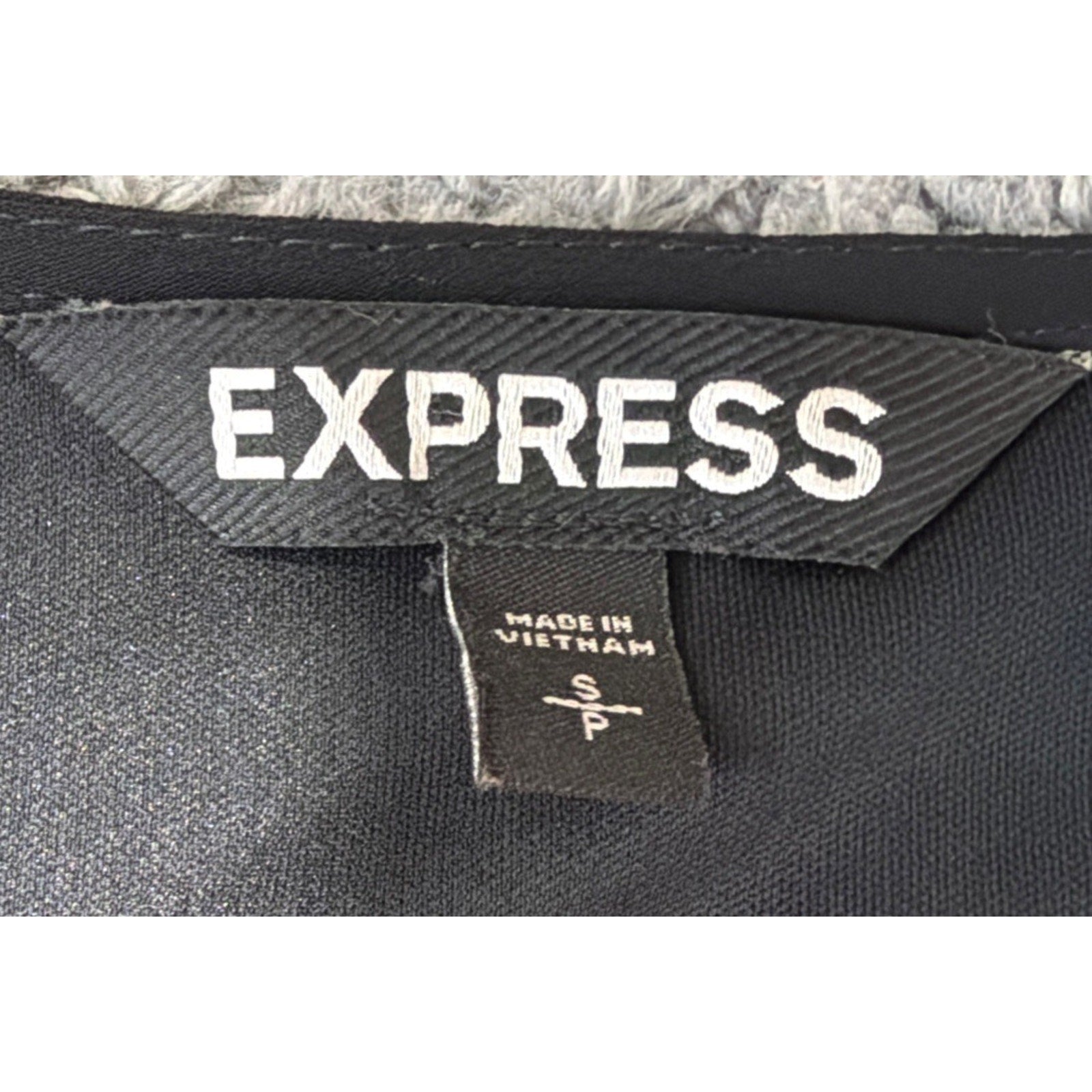 Express Black Sheer Chiffon Long Sleeve Surplice Mini Dress Lined size Small
