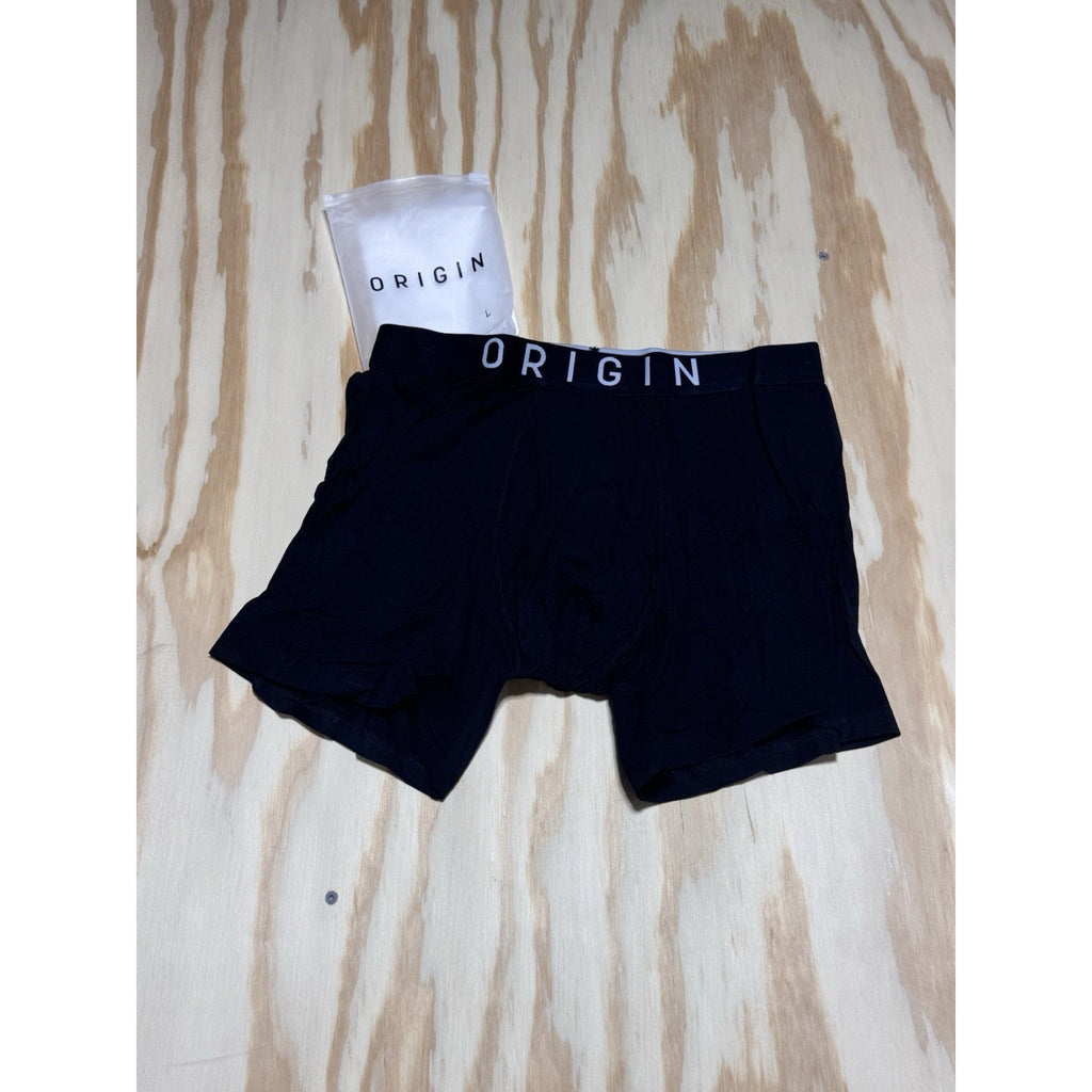 ORIGIN Bamboo Viscose Boxer Briefs Mens Large Black Soft Comfort Underwear New