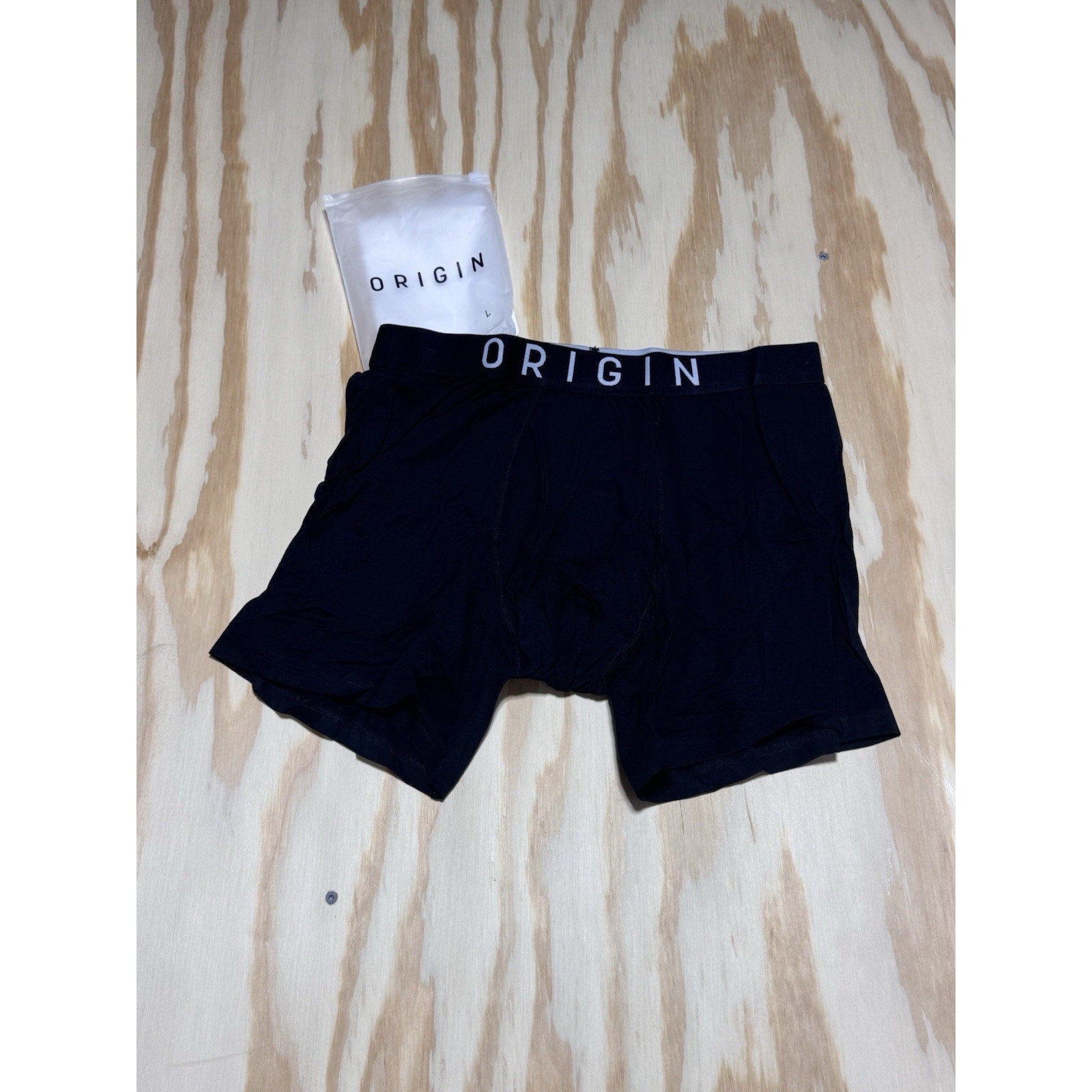 ORIGIN Bamboo Viscose Boxer Briefs Mens Large Black Soft Comfort Underwear New