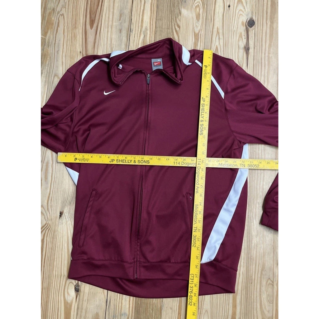 Nike Team Track Jacket Fit Dry Full Zip Red with White XL Men Soccer Running Y2K