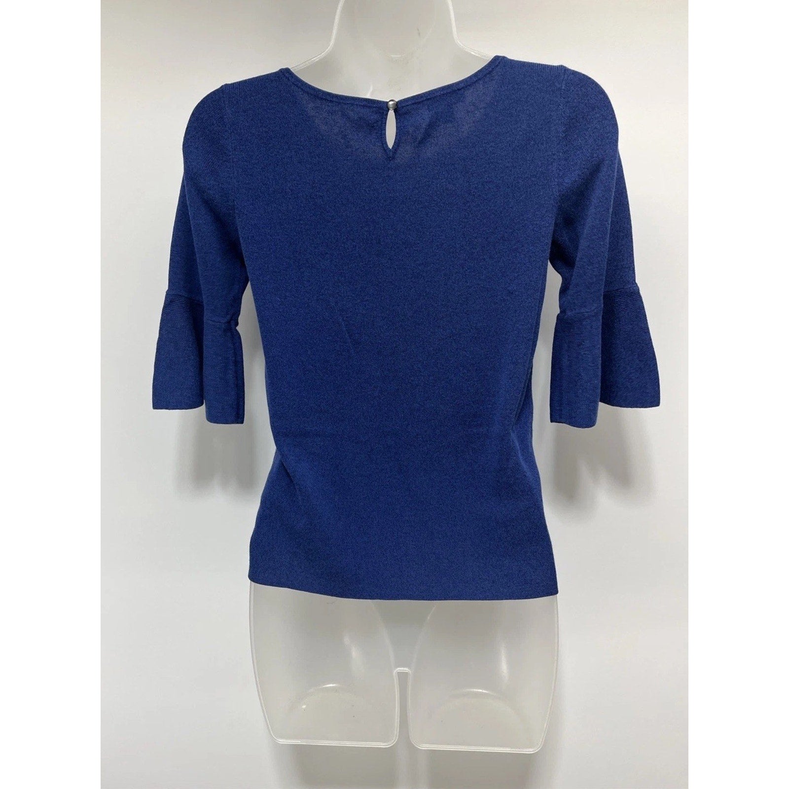 Talbots Women’s S 65% Cotton Dark Blue Ruffle Sleeve Knit Top XS
