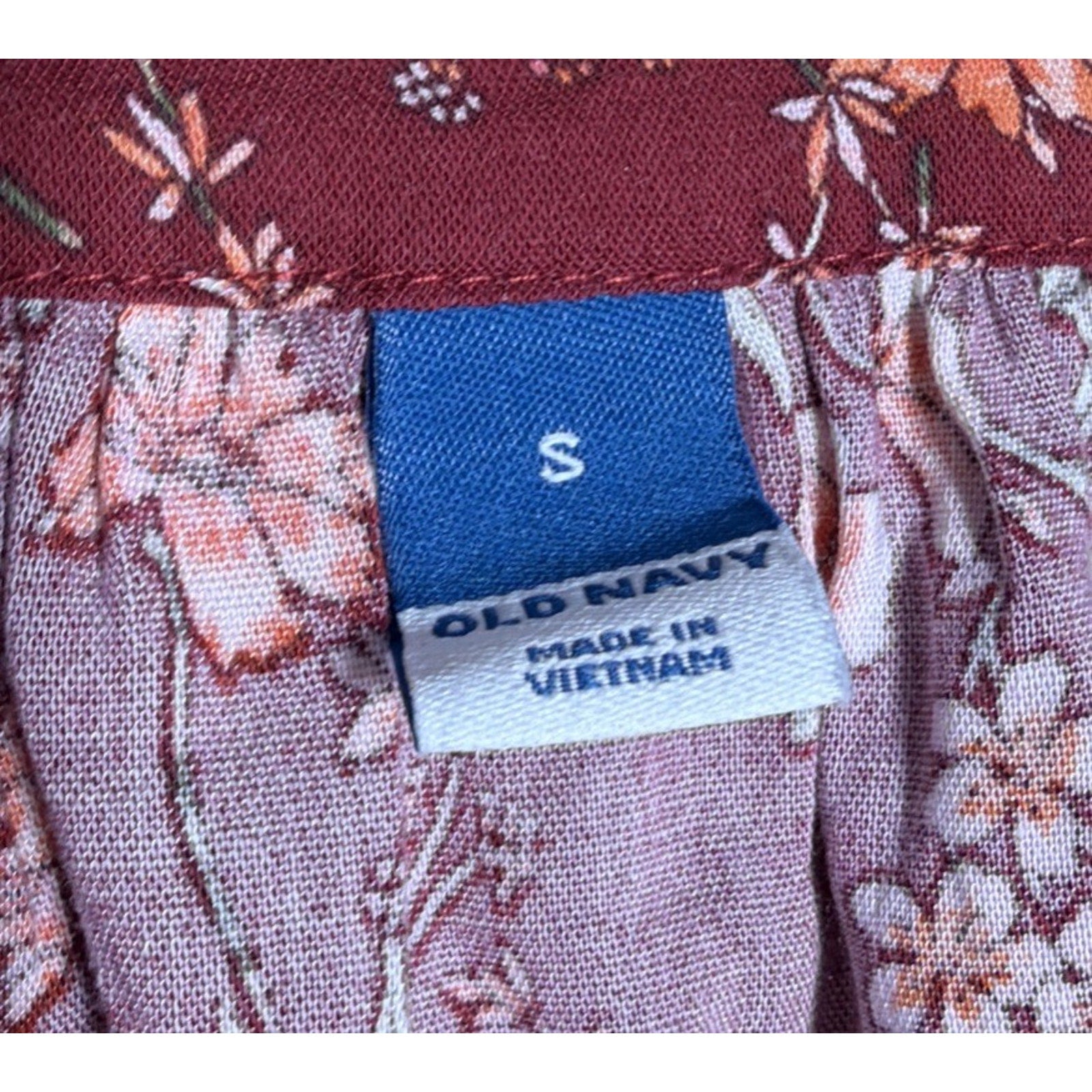 OLD NAVY Flutter-Sleeve Floral-Print Swing Cottagecore Blouse-Red Floral-S New