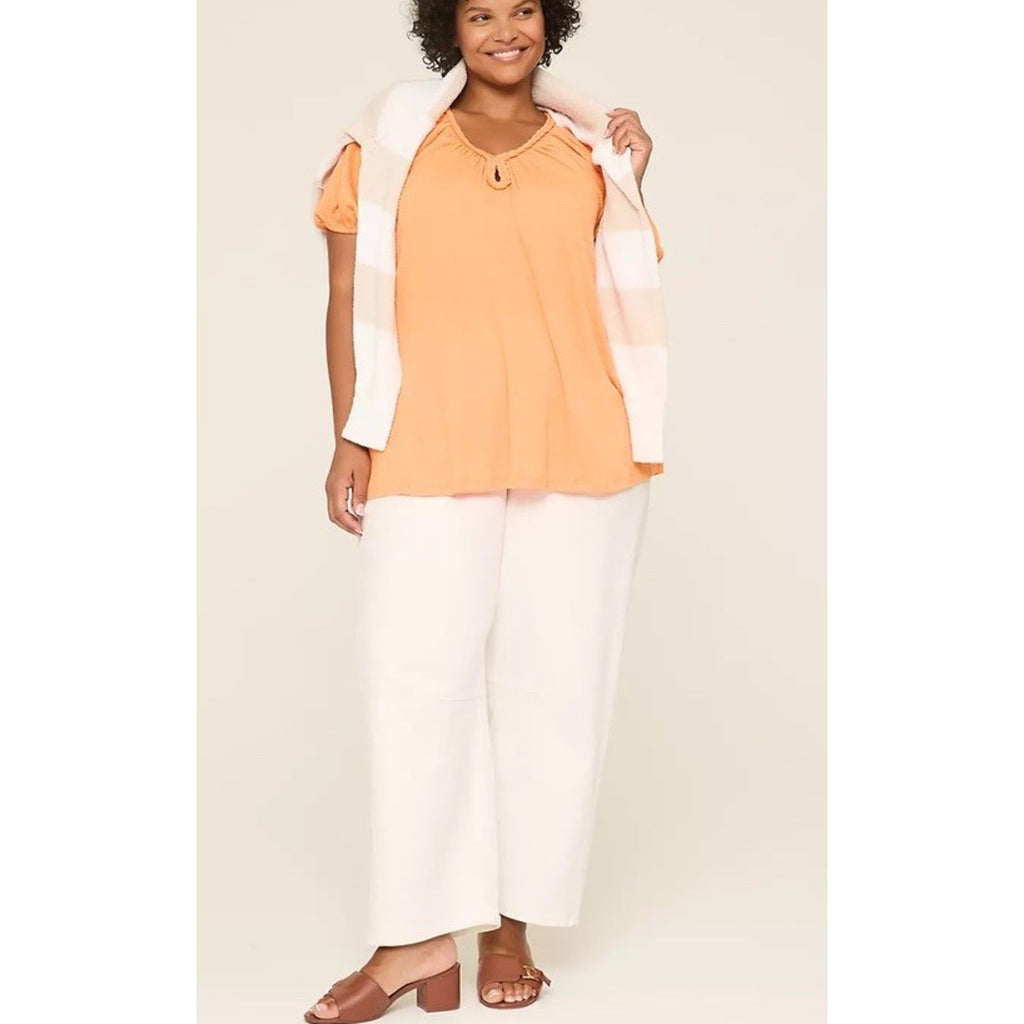 Lane Bryant Braided Keyhole Neck Top blouse Tunic Plus Size 18-20 NWT