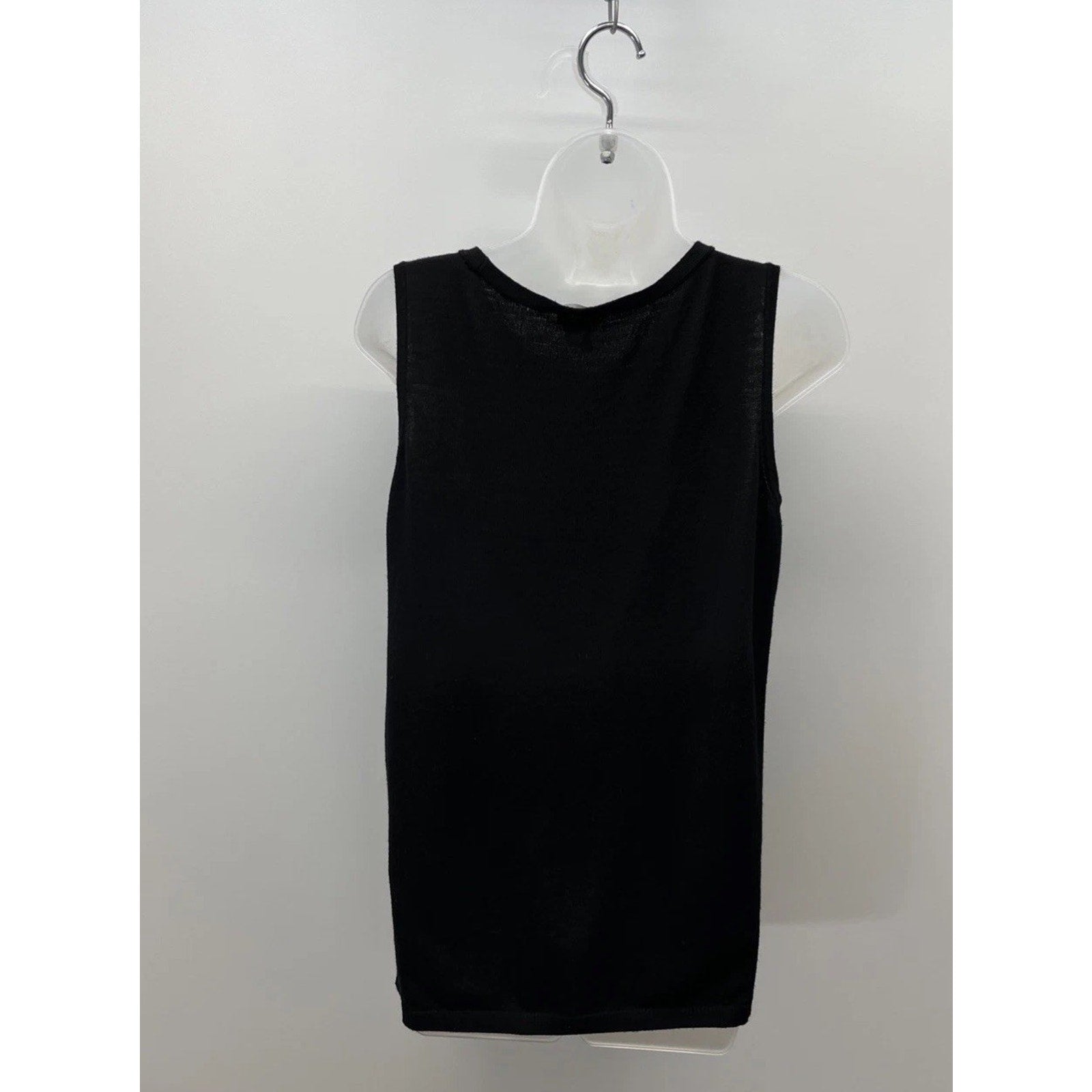 CHICO'S Sleeveless Tunic Tank Top T-Shirt Tee Black Knit Size 2