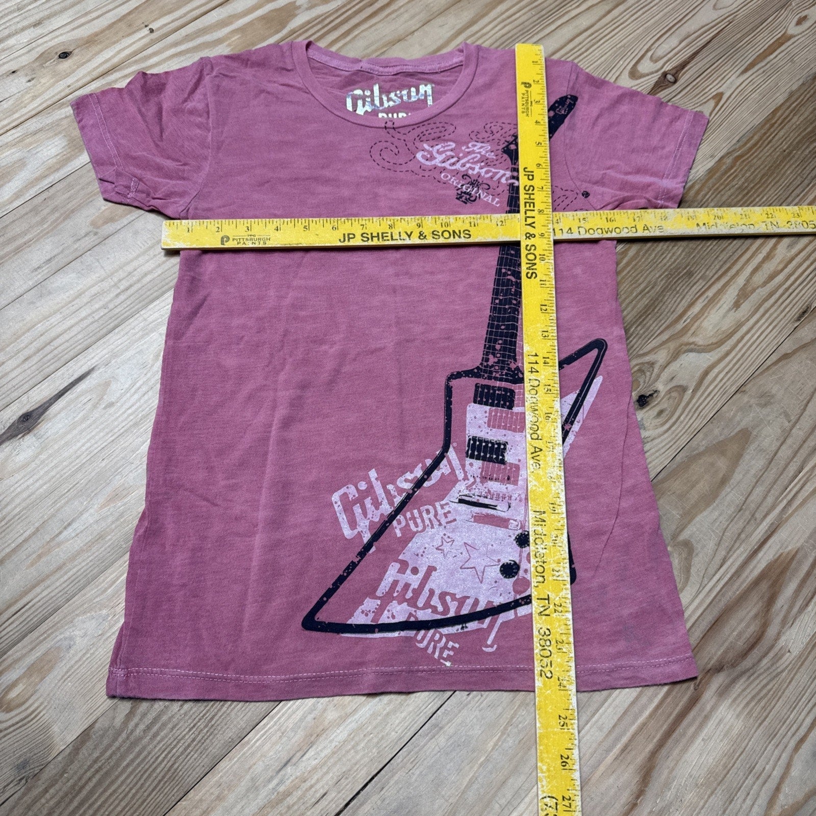 Gibson Pure Guitar Pink T-Shirt Junior Size Medium NWOT