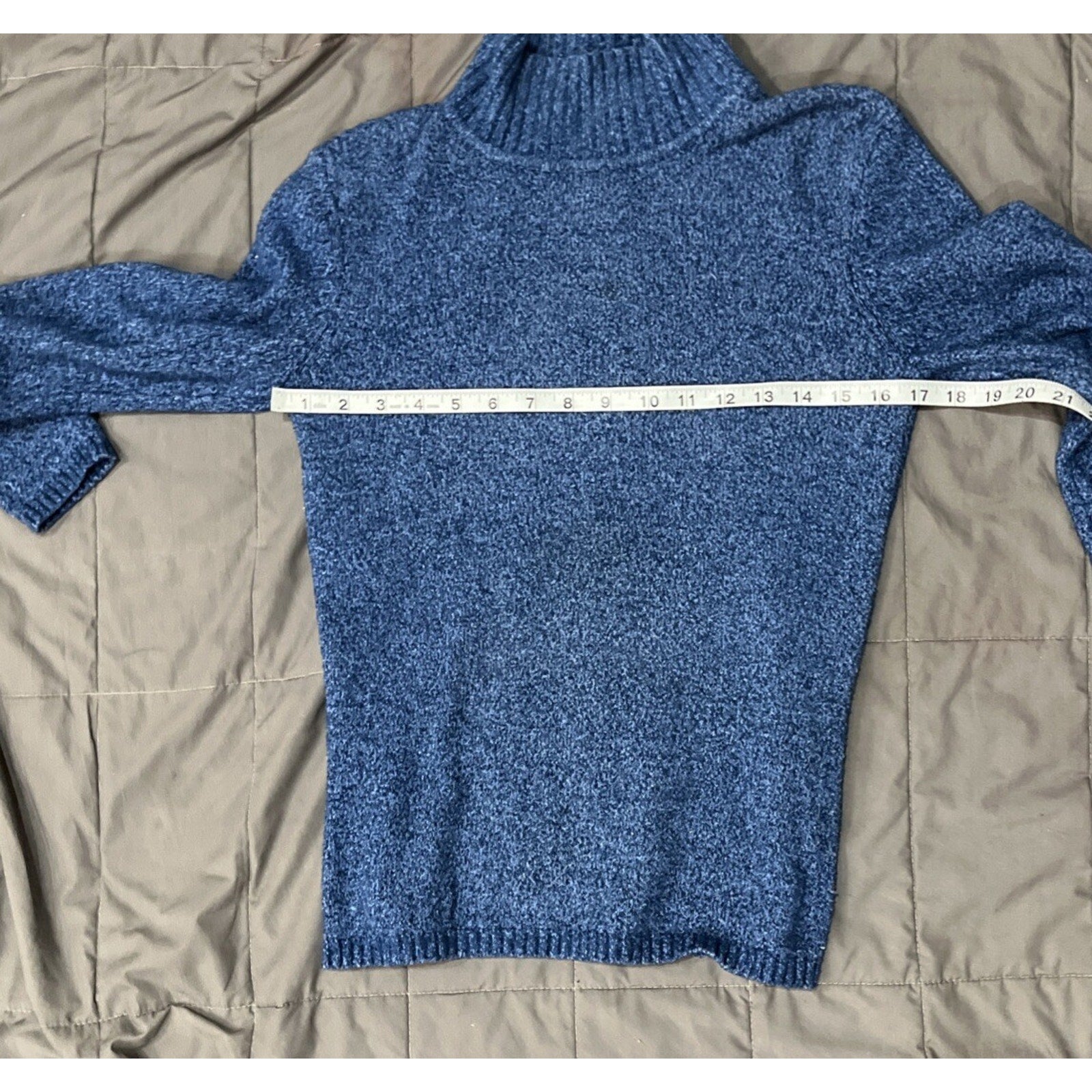 Talbots Sweater Women's Size: Petites Blue Mock Neck Pullover Long Sleeve