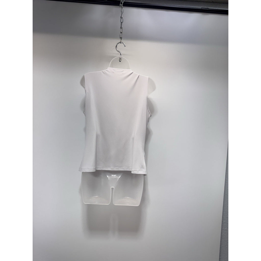 Calvin Klein Draped Neckline Sleeveless Knit Top White Women’s Size XL