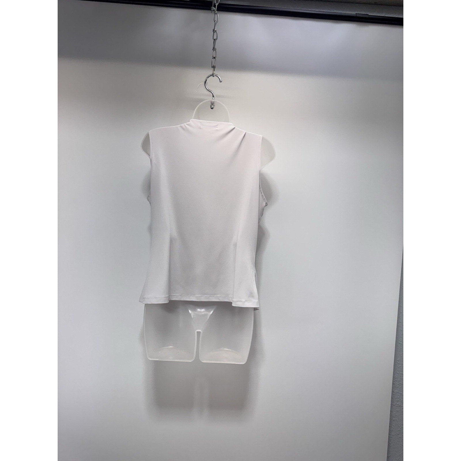 Calvin Klein Draped Neckline Sleeveless Knit Top White Women’s Size XL