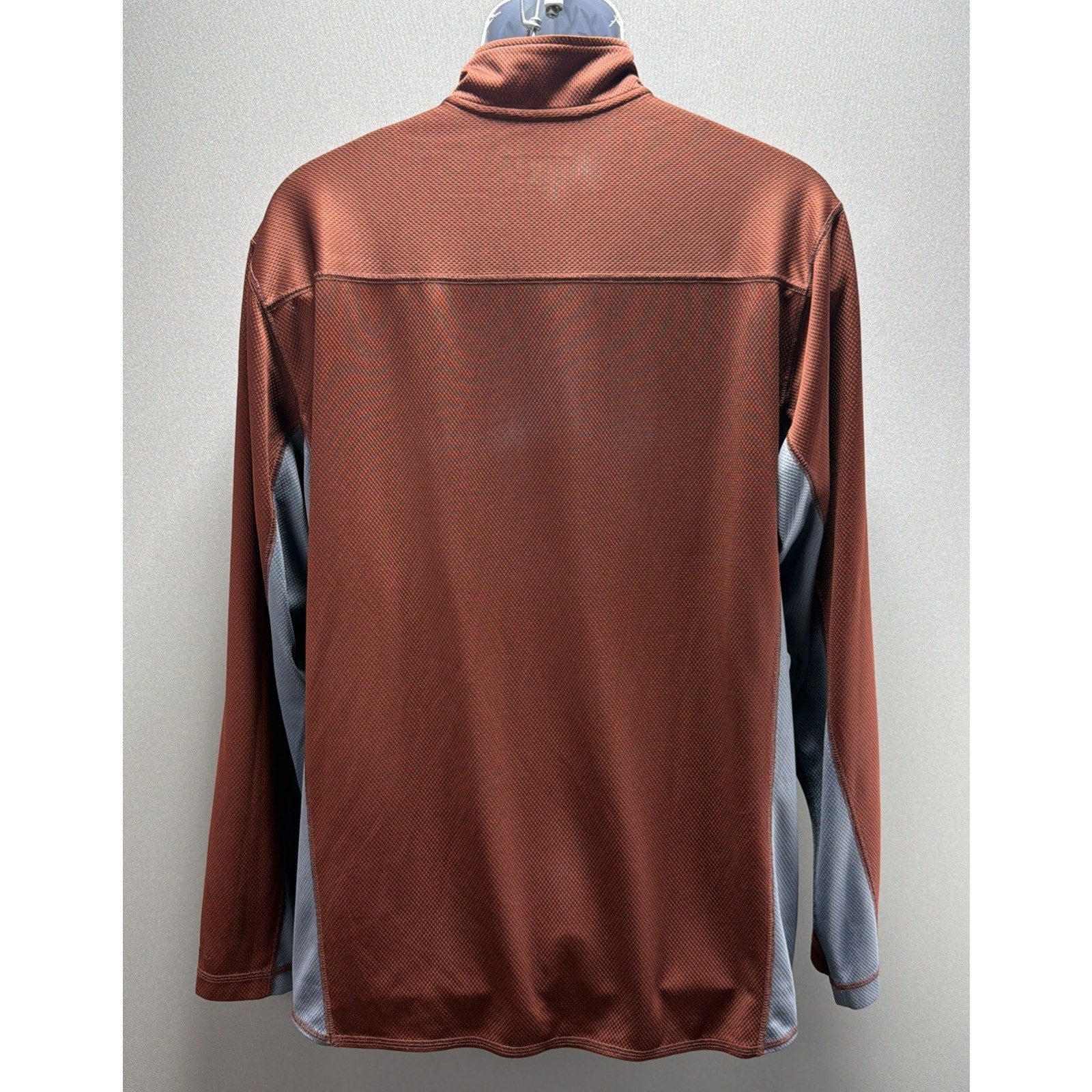 Eddie Bauer Sport Active Fit Mens Copper Gray 1/4 Zip Pullover Long Sleeve XL