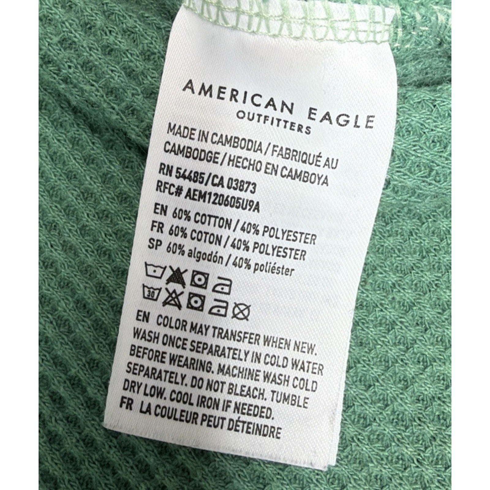 American Eagle Green Knit long Sleeve Pullover Sweater Womens Size XS