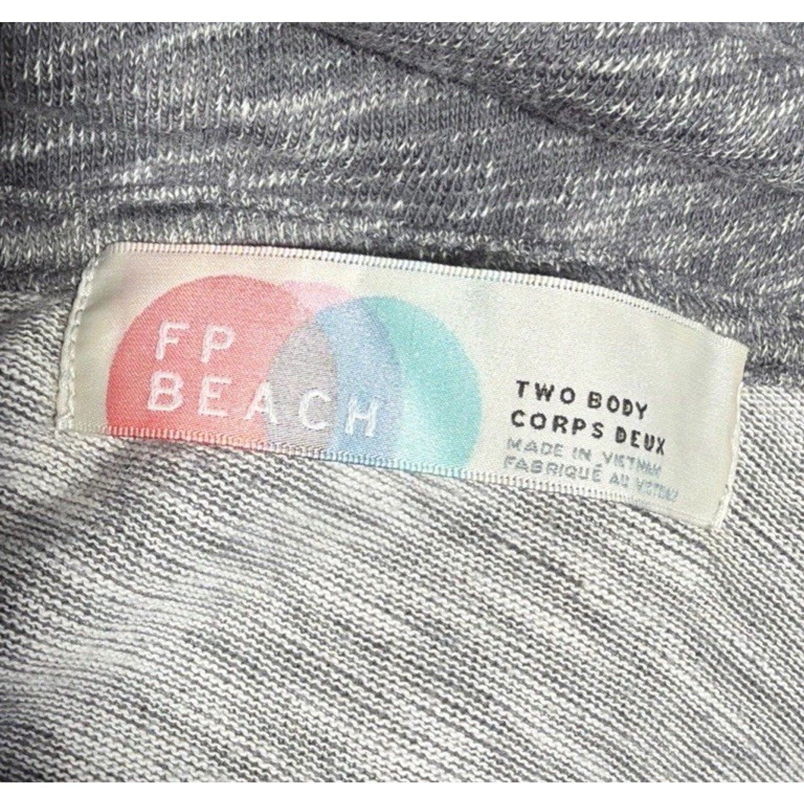 Free People FP Beach Long Sleeve Funnel Neck Sweatshirt Women’s Two Body Gray