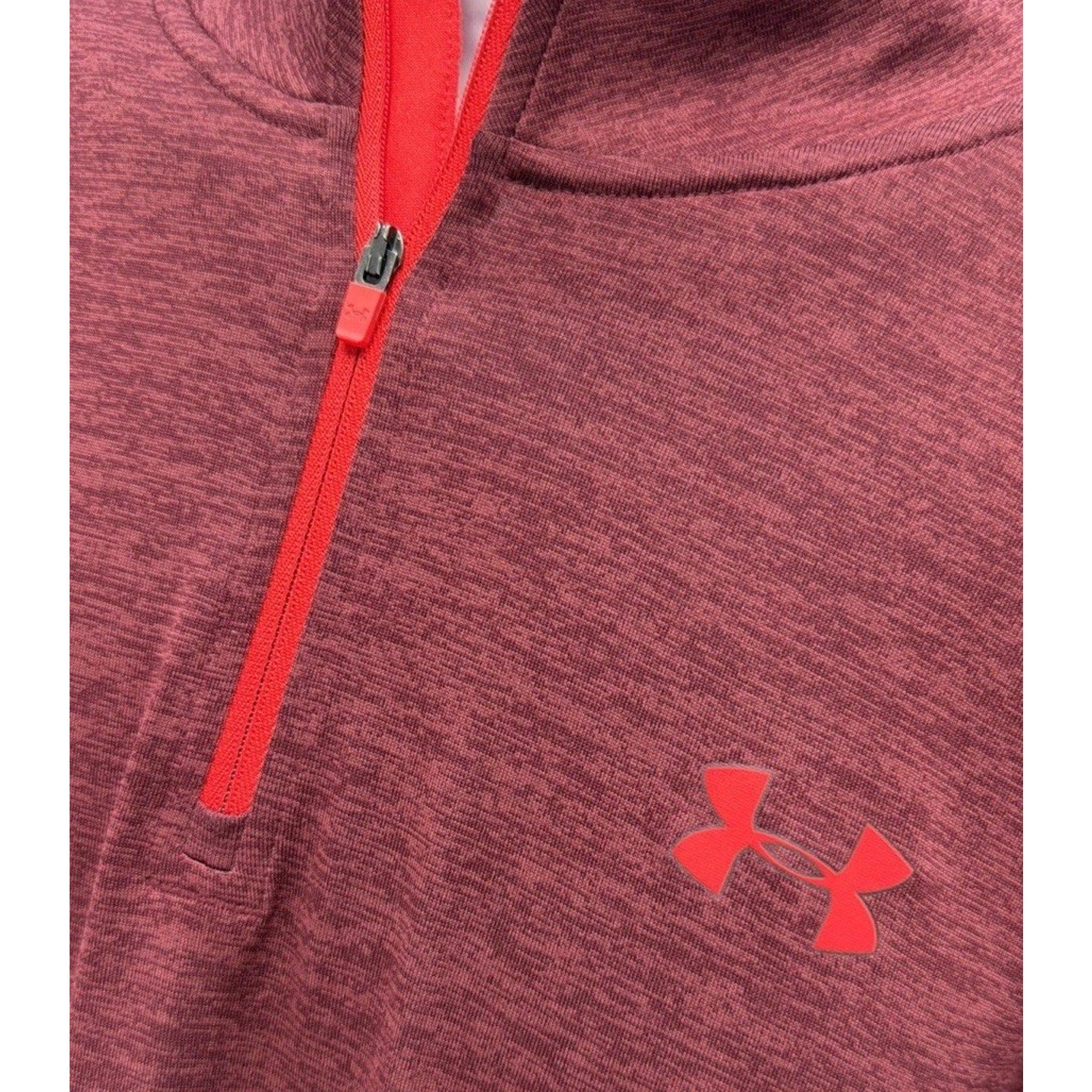 Under Armour 1/4 Zip Heat Gear Pullover XXL Men Red Polyester YGI Q4-181