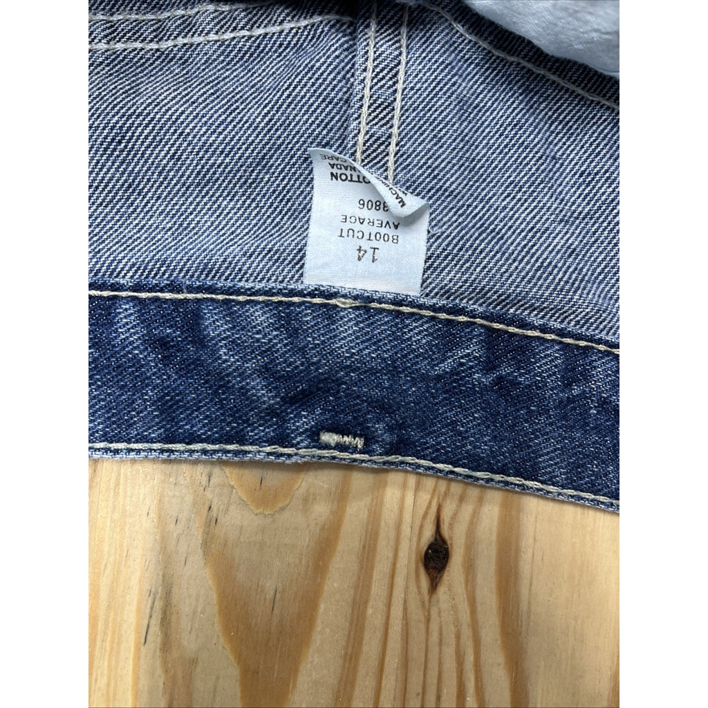 Vintage New York & Company Jeans Womens 14 Blue Denim Bootcut Fit Stone Wash