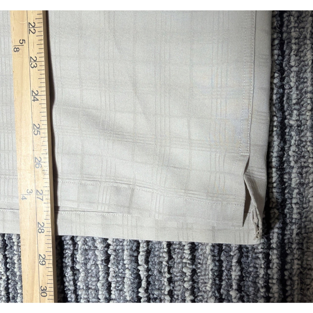 Vintage John Henry Mens Button Up Shirt XL Biege Windowpane Short Sleeve