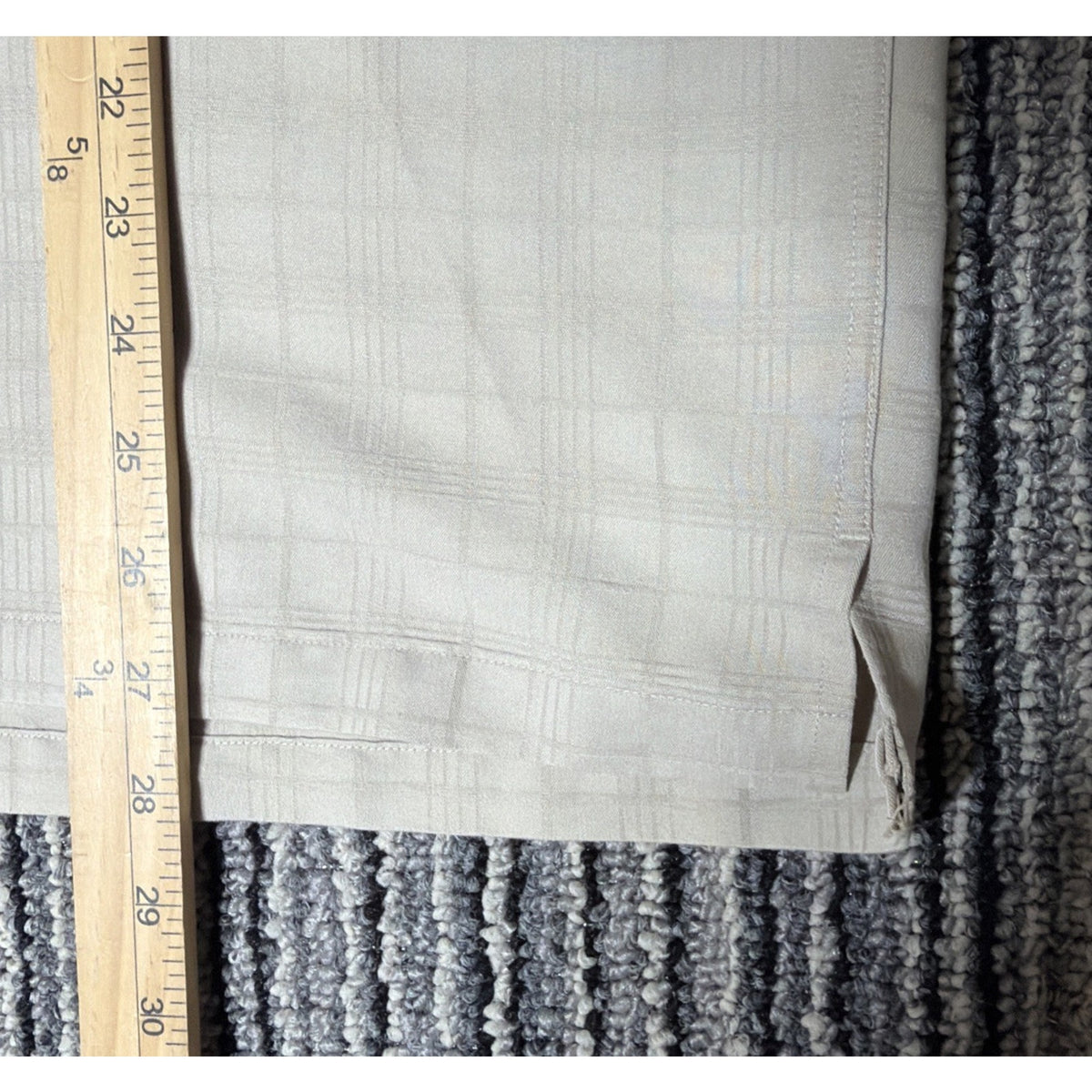 Vintage John Henry Mens Button Up Shirt XL Biege Windowpane Short Sleeve