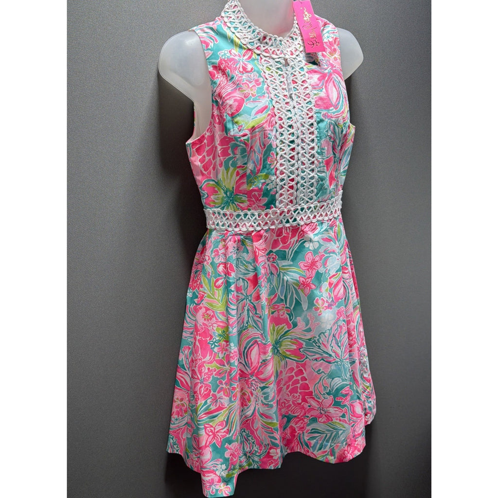 NWT Lilly Pulitzer Franci Dress Size 4 Hot On The Scene Floral Mini Pockets