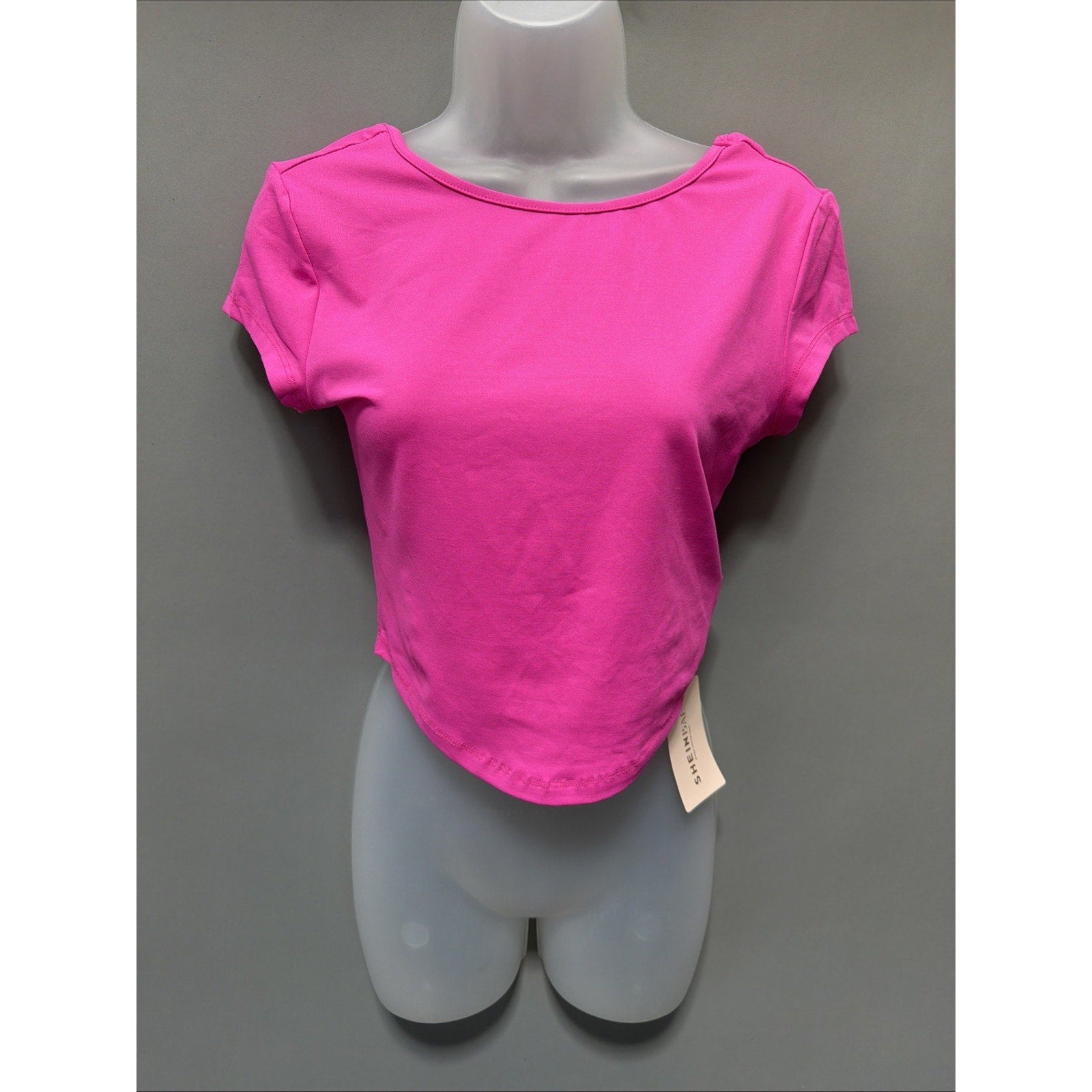 Shein Bae Pink Short Sleeve Cropped T-Shirt Women's Size Medium New