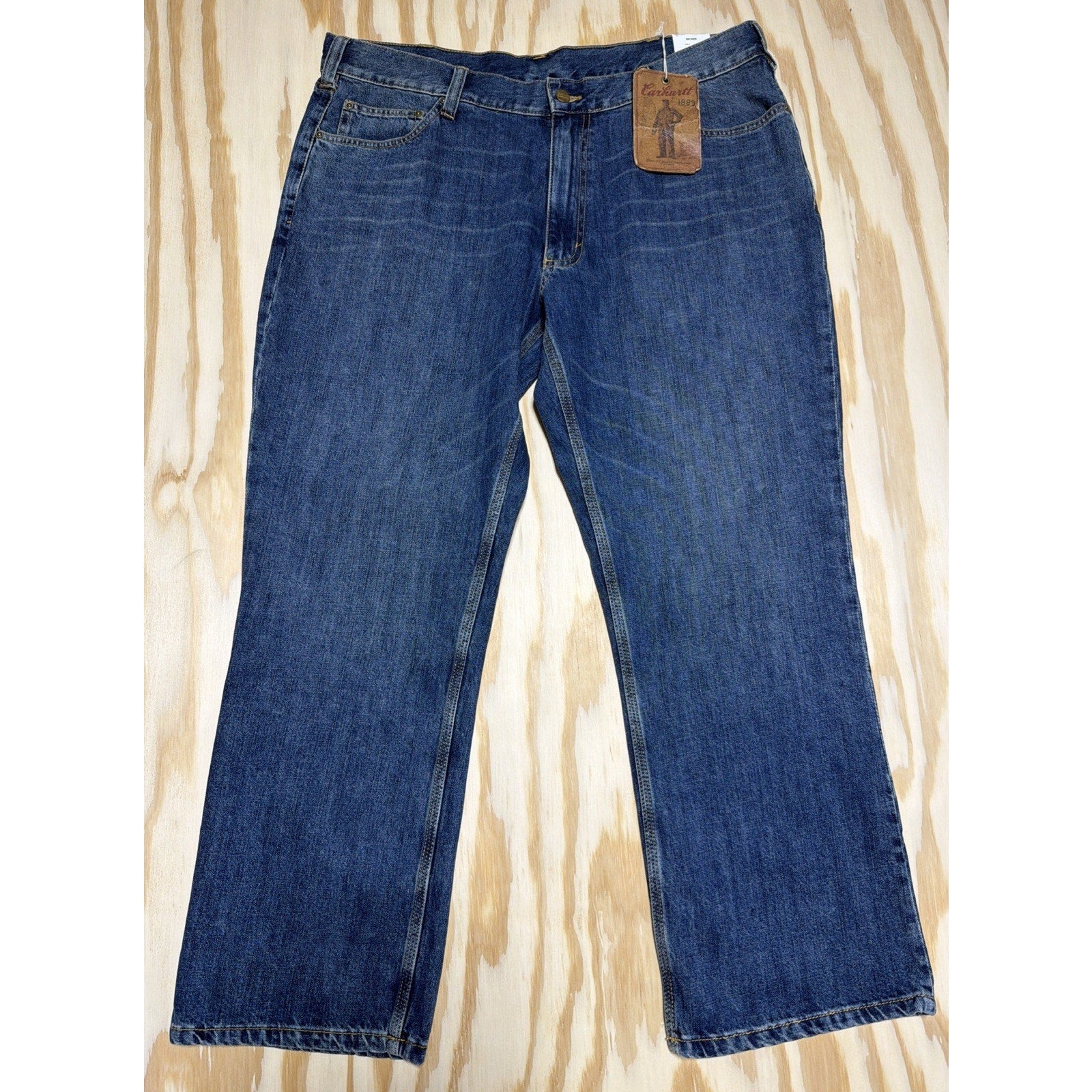 Vintage Carhartt Men's Relaxed Fit Denim Jeans Medium Wash 40x30 14806 Bd53 New