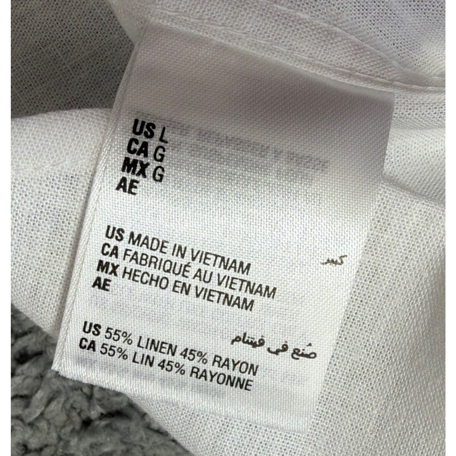 NWT INC International Concepts Men’s Linen Blend Shirt Large White Short Sleeve