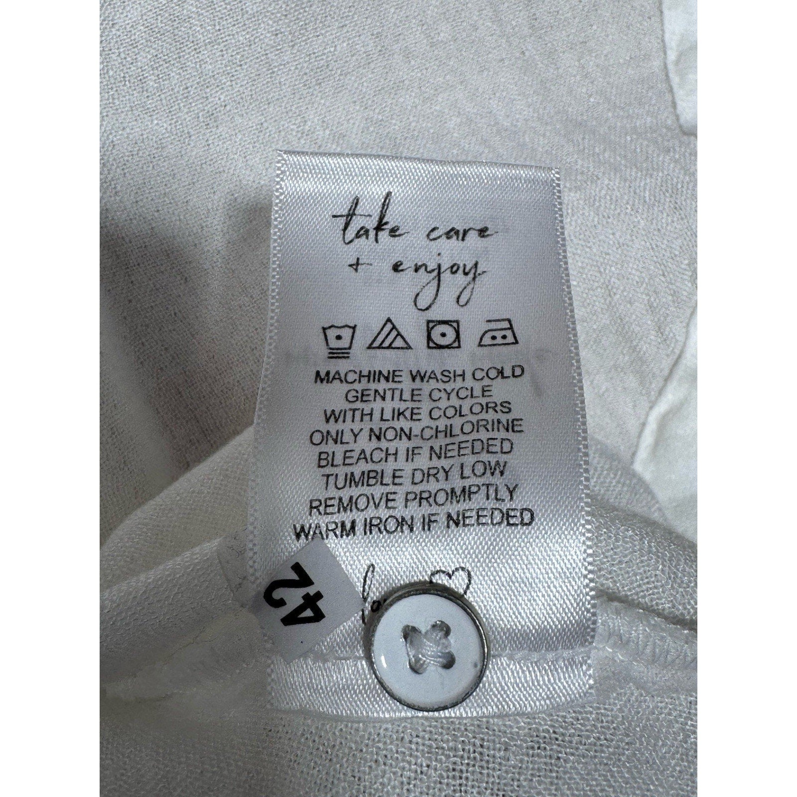 NIC+ZOE Paper White Button Front Ruffled Collared Long Sleeve Women’s S NWT