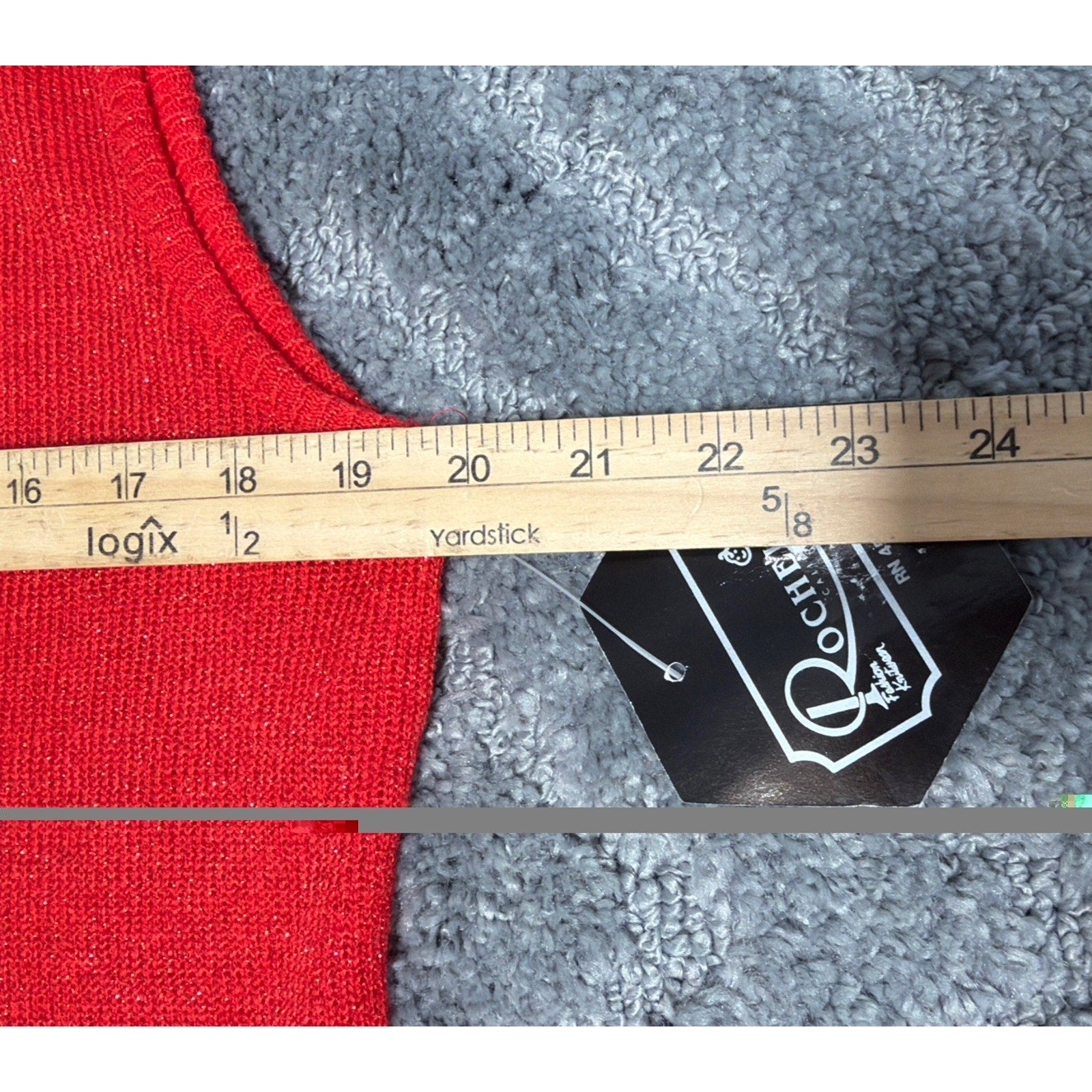 Vintage Rochelle Womens Top Size XL Red Gold Shimmer Mock Neck Sleeveless New