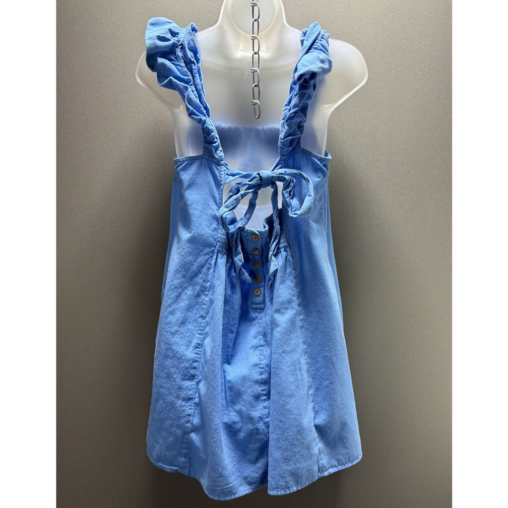 Free People Bom Bom Island Mini Endless Summer Cutout Button Smocked Dress Large