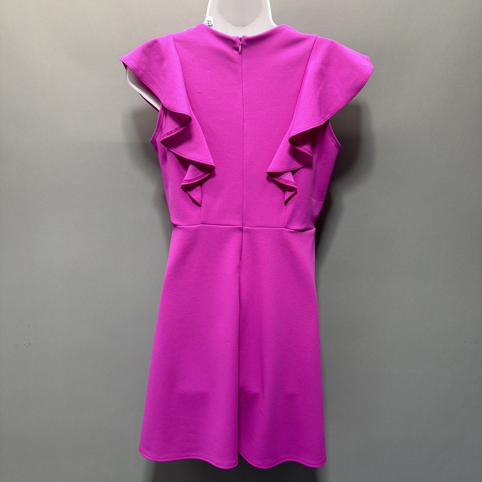 2Hearts Fuchsia Ruffle Shoulder Skater Dress Size Small NWT Made In USA