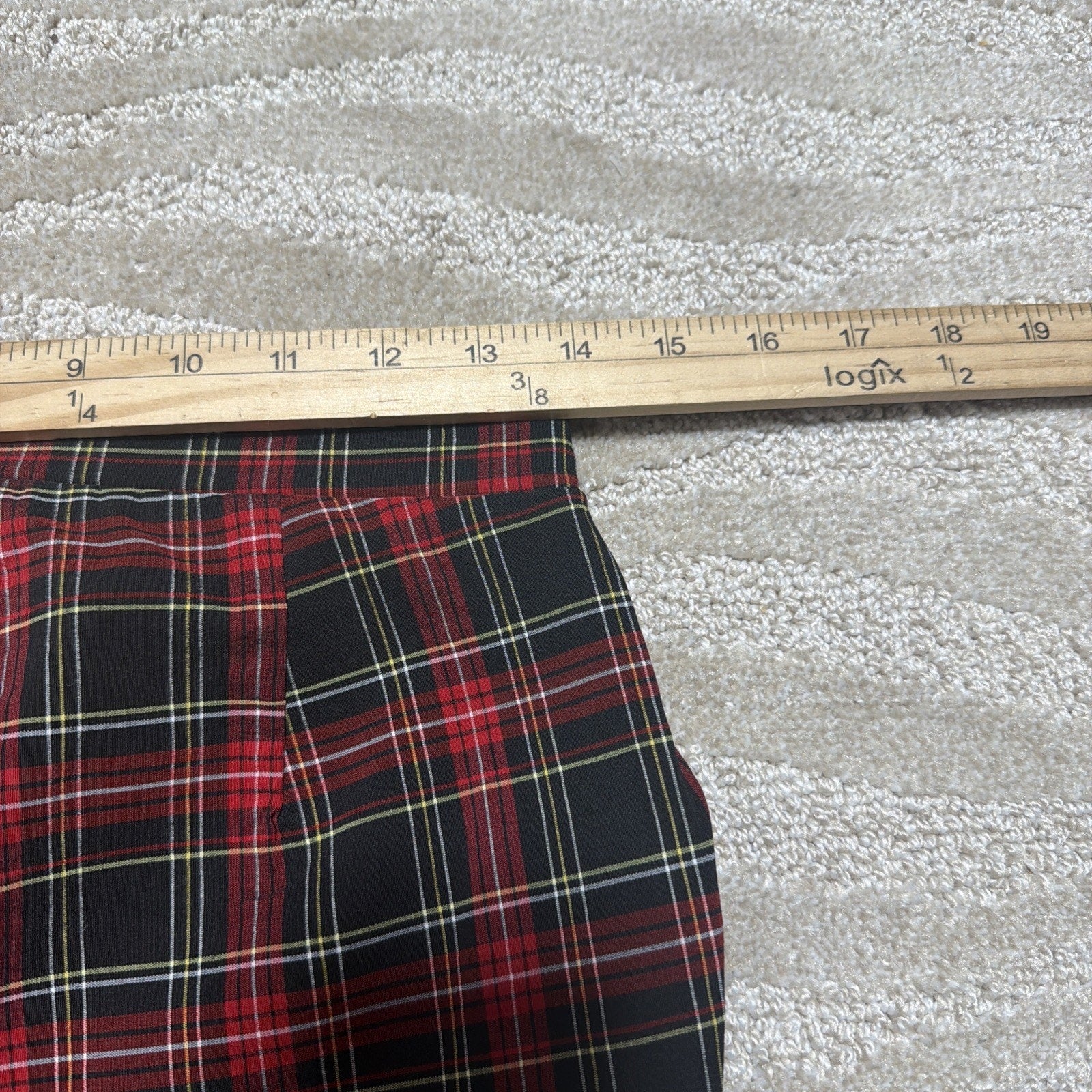 Tommy Hilfiger Plaid Pants Women 4 Red Black White Tartan Skinny Leggings NWT