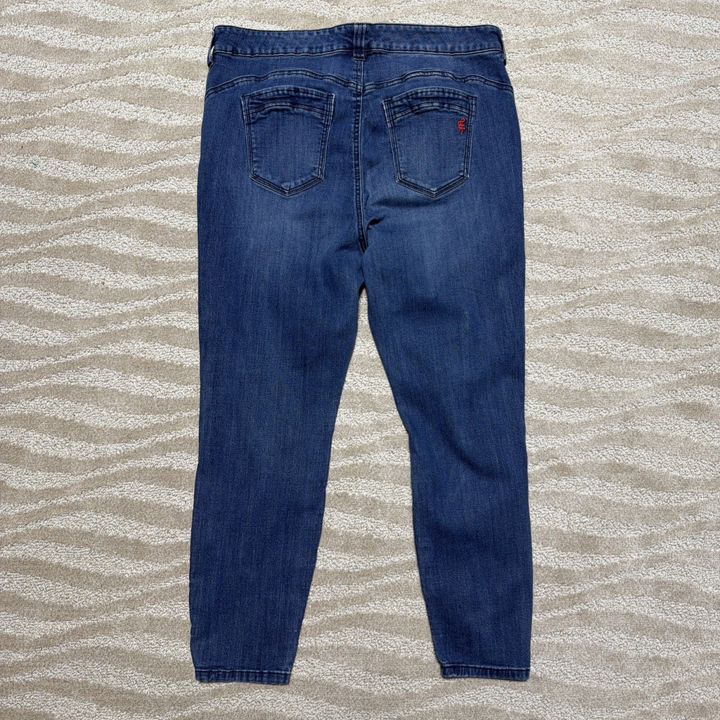 Molly & Isadora Jeans Womens Size 16 High Rise Skinny Crop Distressed Stretch