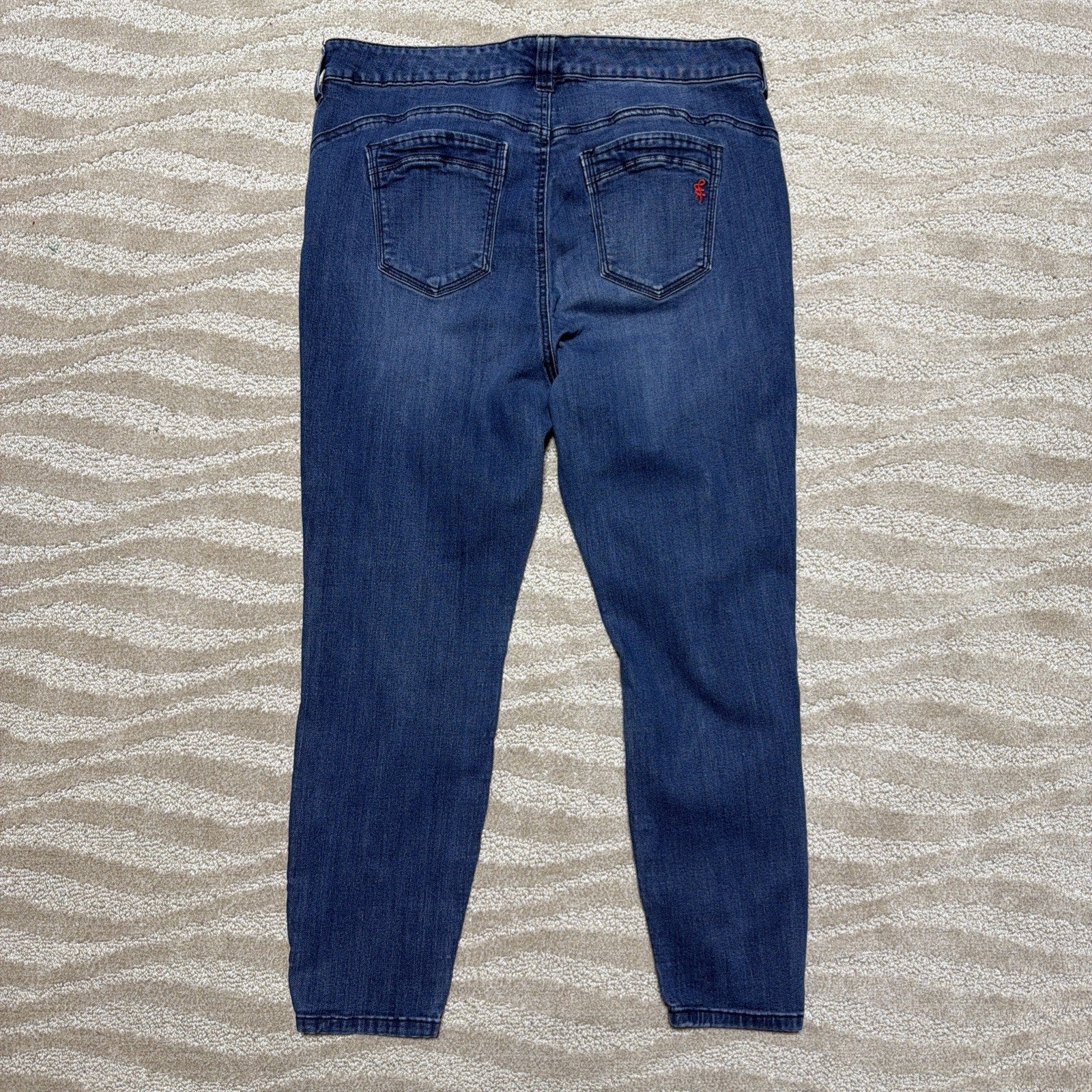 Molly & Isadora Jeans Womens Size 16 High Rise Skinny Crop Distressed Stretch