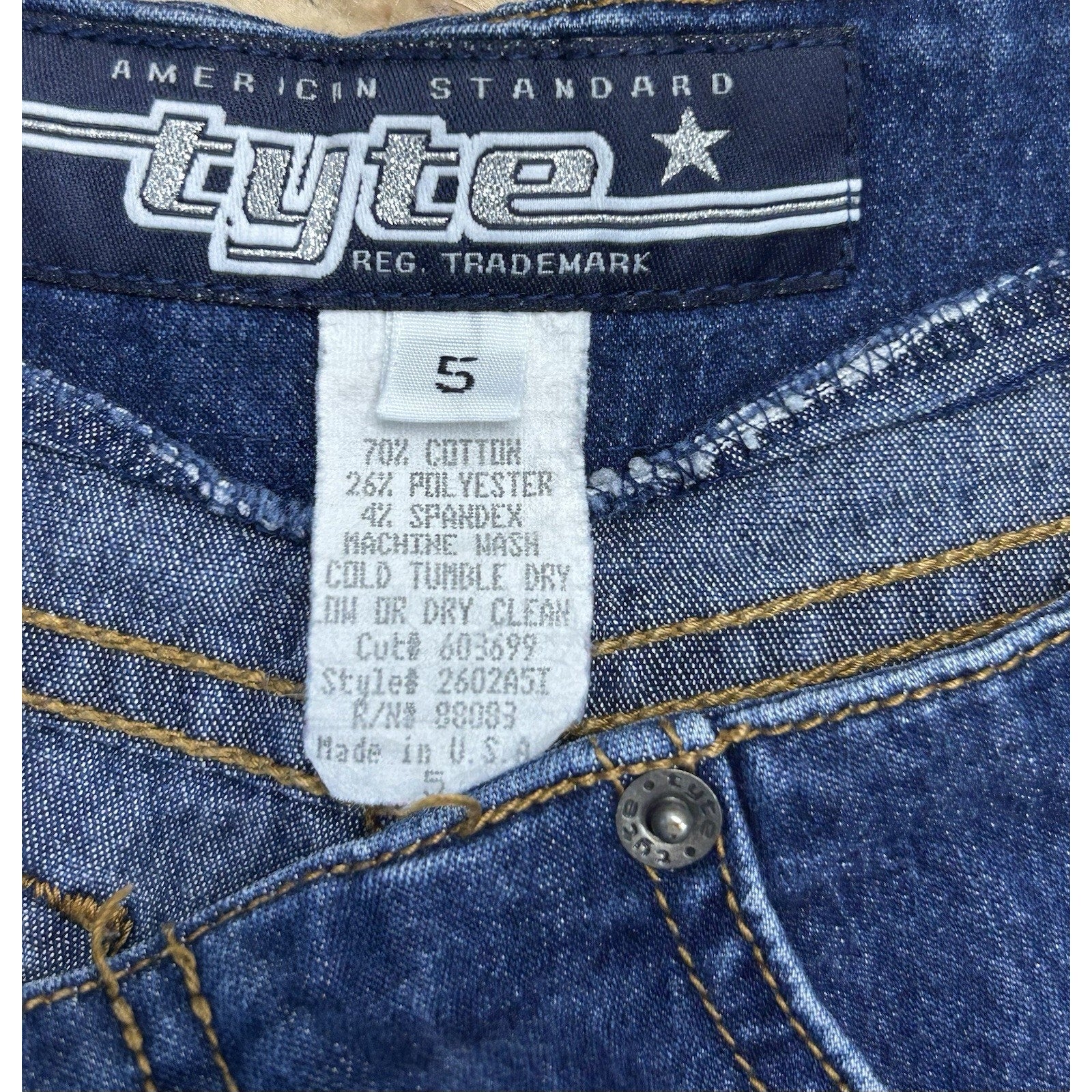 Tyte Jeans Women's ladies Shorts Denim Size 5 Blue Jeans Shorts Made IN USA.