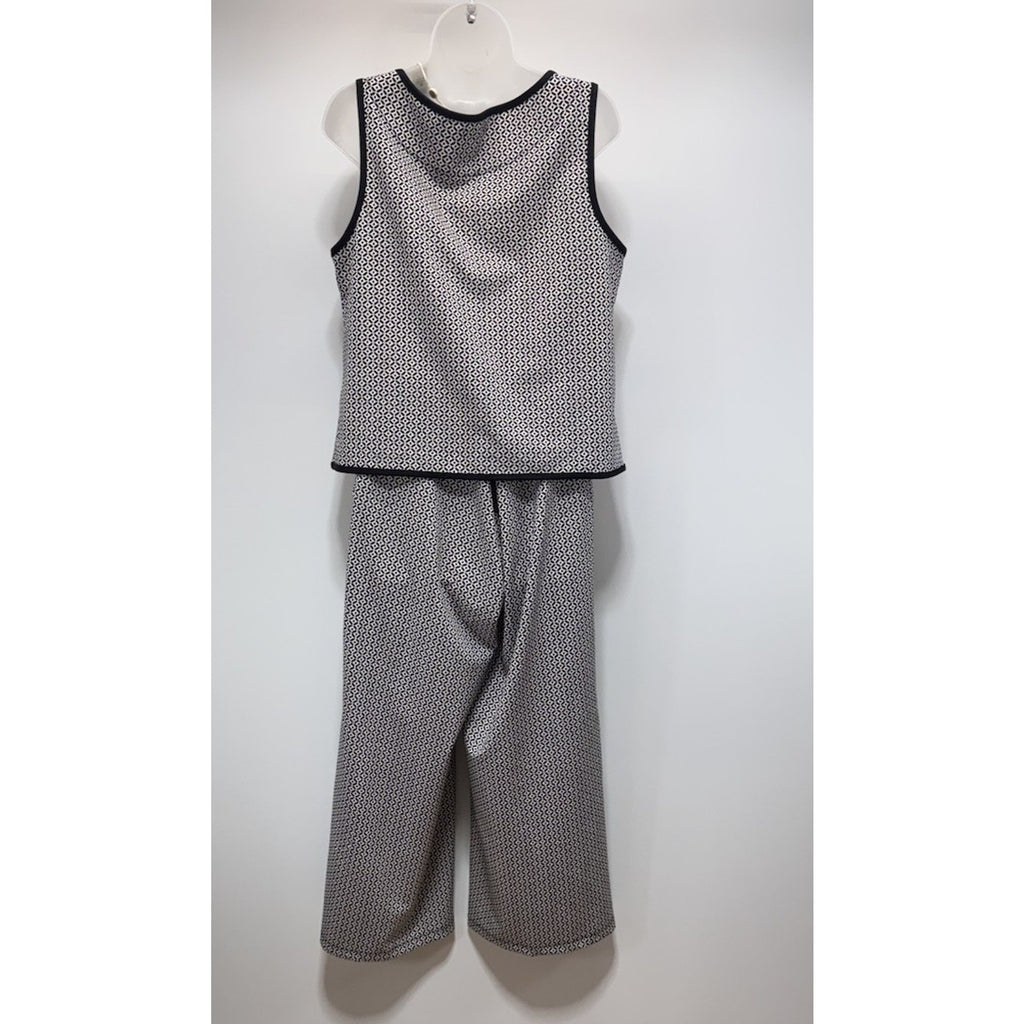 Max Studio Two-Piece Black White Capri Set Geometric Women’s Size Medium nWT