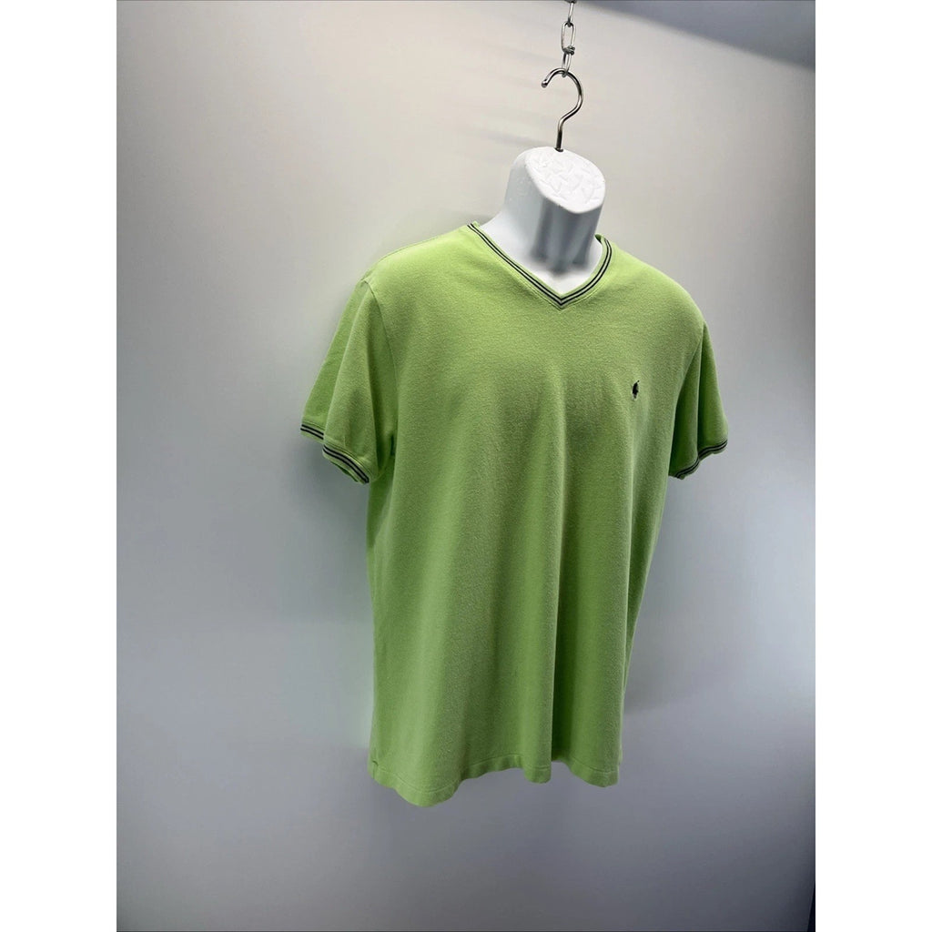 Vintage Men’s Polo Ralph Lauren Green V Neck Heavy T Shirt Size Medium