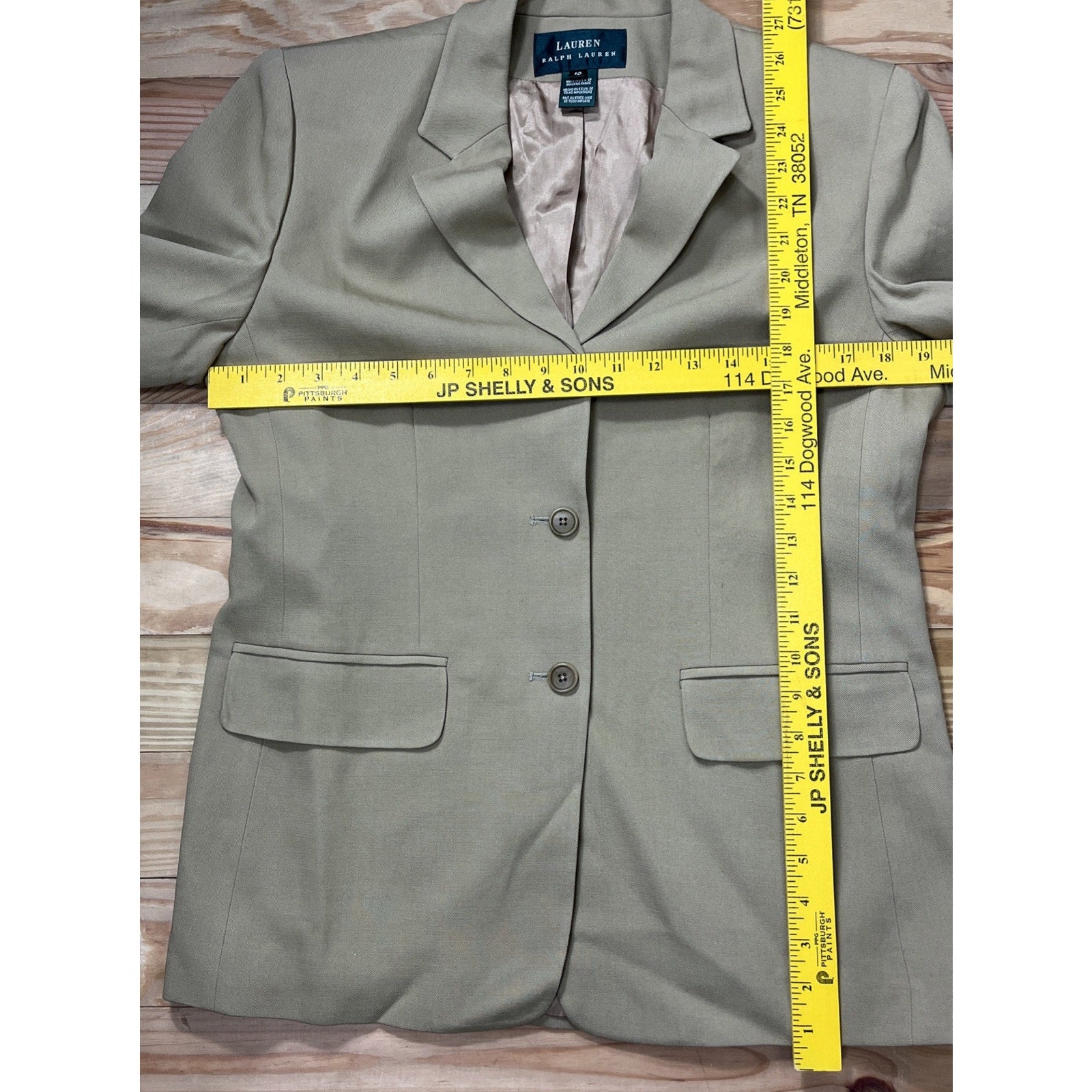 NWT RALPH LAUREN WOMENS Wool Blend Stretch JACKET BLAZER SUIT size 10 BEIGE TAN