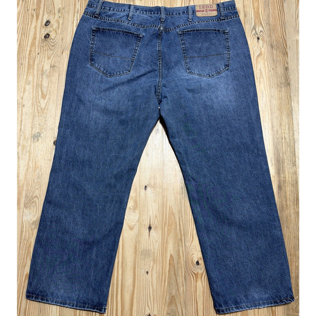 Denim Jeans Izod Mens 48X32 Relaxed Fit Factory Fade Straight Leg