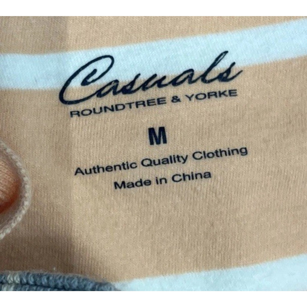 Roundtree & Yorke Classics Polo Short Sleeve Shirt Men’s Striped Orange White