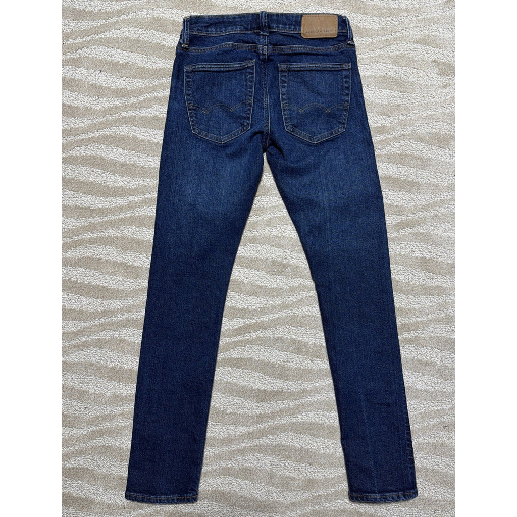 Mens American Eagle Flex Slim Blue Stretch Mid Rise Dark Wash Jeans 26x30 Mint