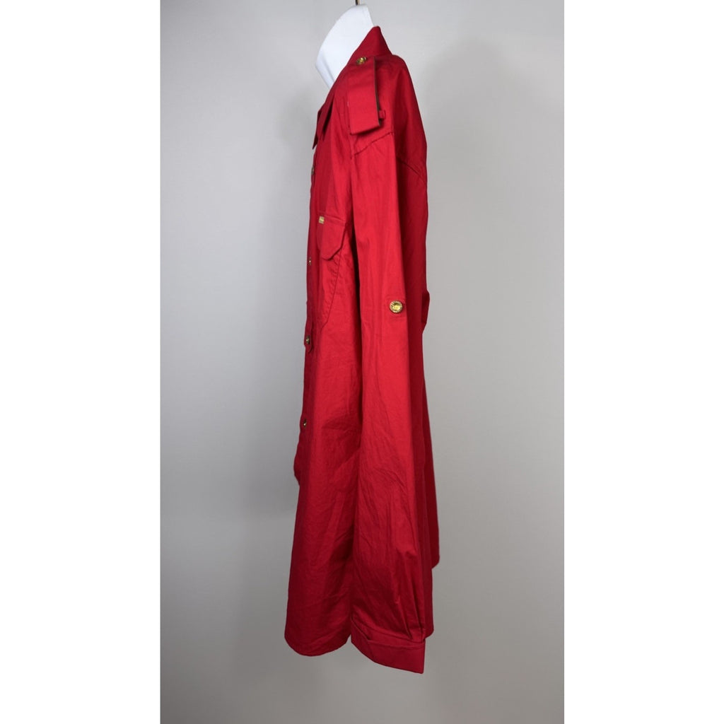 Abalanche Vintage MENS RED BUTTON UP COLLAR SHIRT SIZE 4XL Gold Details