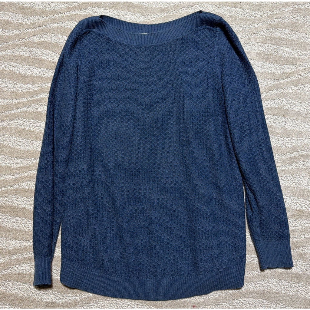 Loft Blue Knit Pullover Sweater Women's Size L