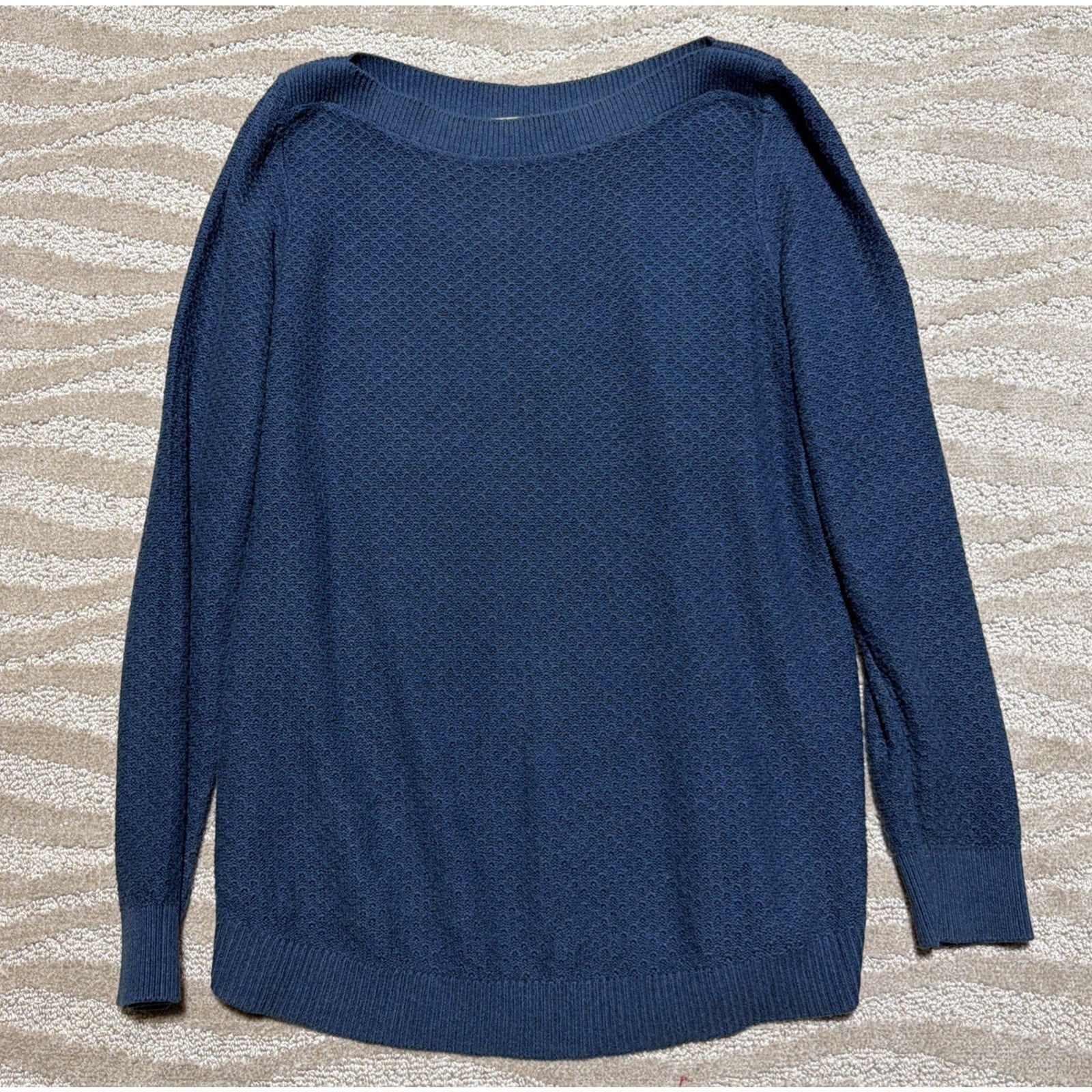 Loft Blue Knit Pullover Sweater Women's Size L