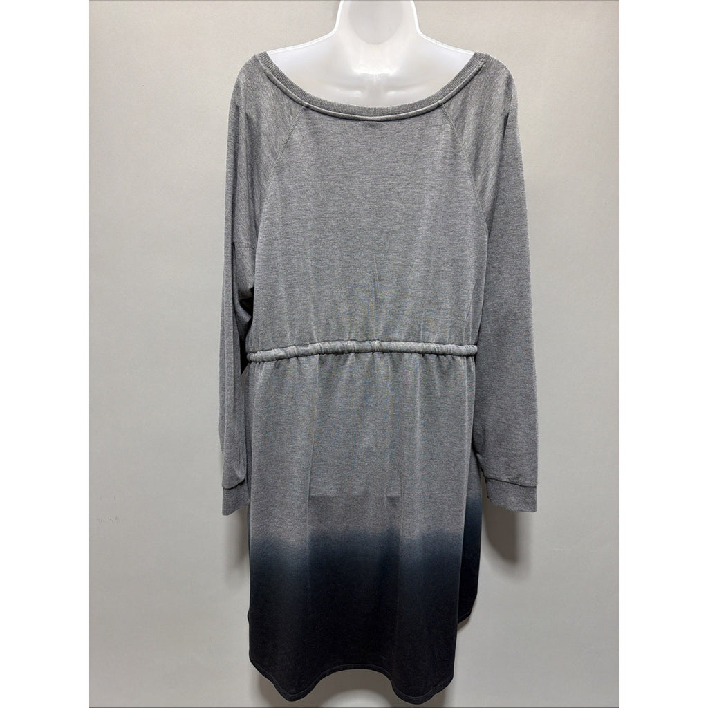 Torrid Skater Dress Drawstring French Terry Heather Grey Dip Dye 3 3X New