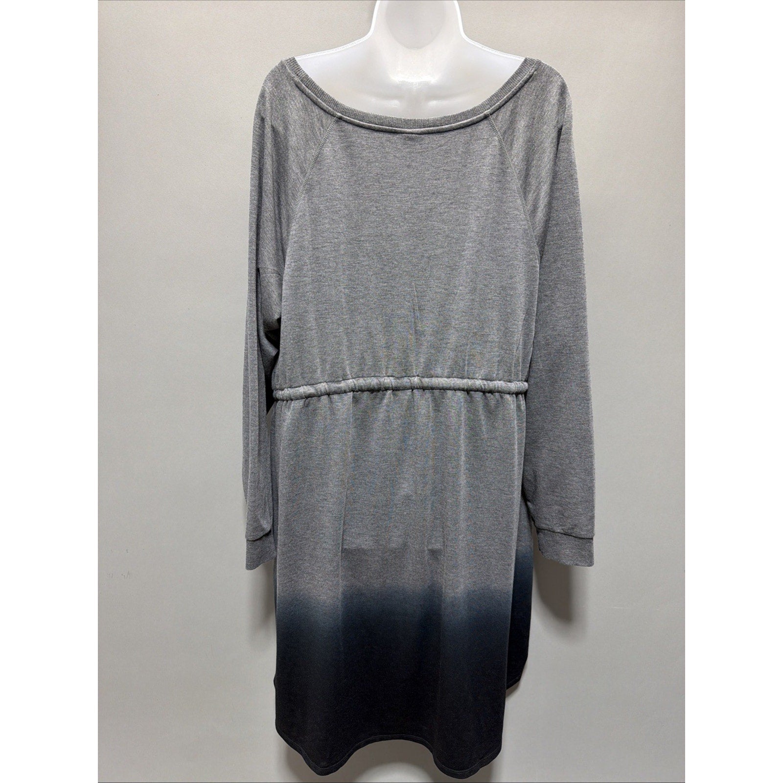 Torrid Skater Dress Drawstring French Terry Heather Grey Dip Dye 3 3X New
