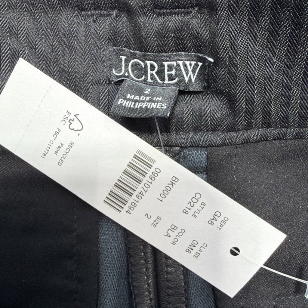 New J.Crew Pleated Faux Leather Trouser Shorts Black Size 2 28x3