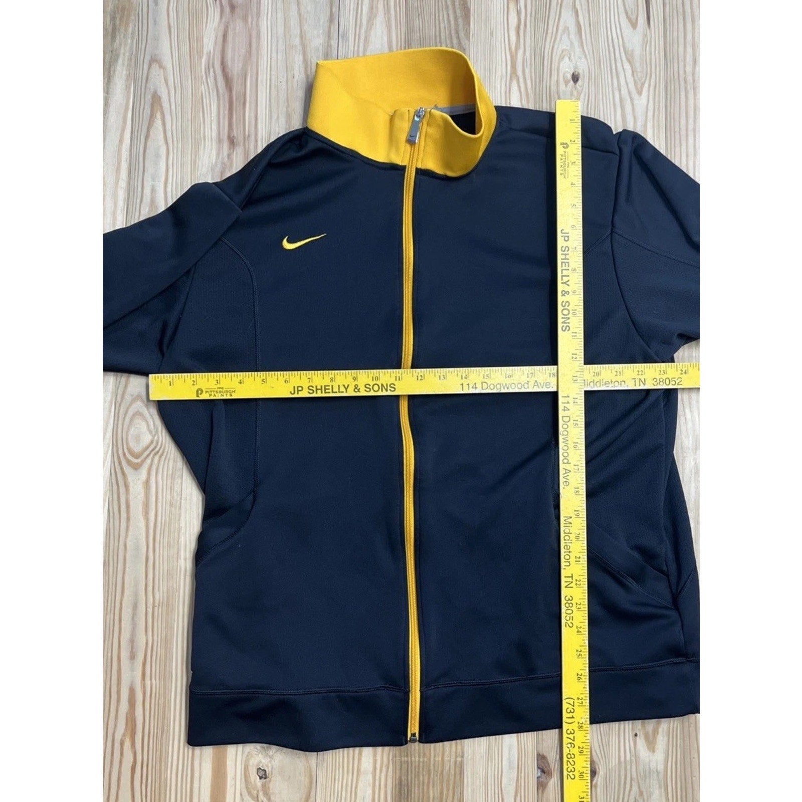 Nike Dri-FIT Track Jacket Men XL Black Gold Full Zip Athletic Training Vintage